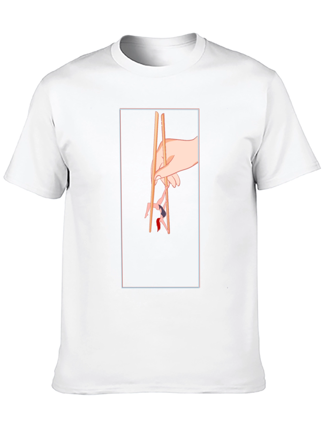 Funny Chopsticks Graphic Tee - Black Cotton T-Shirt