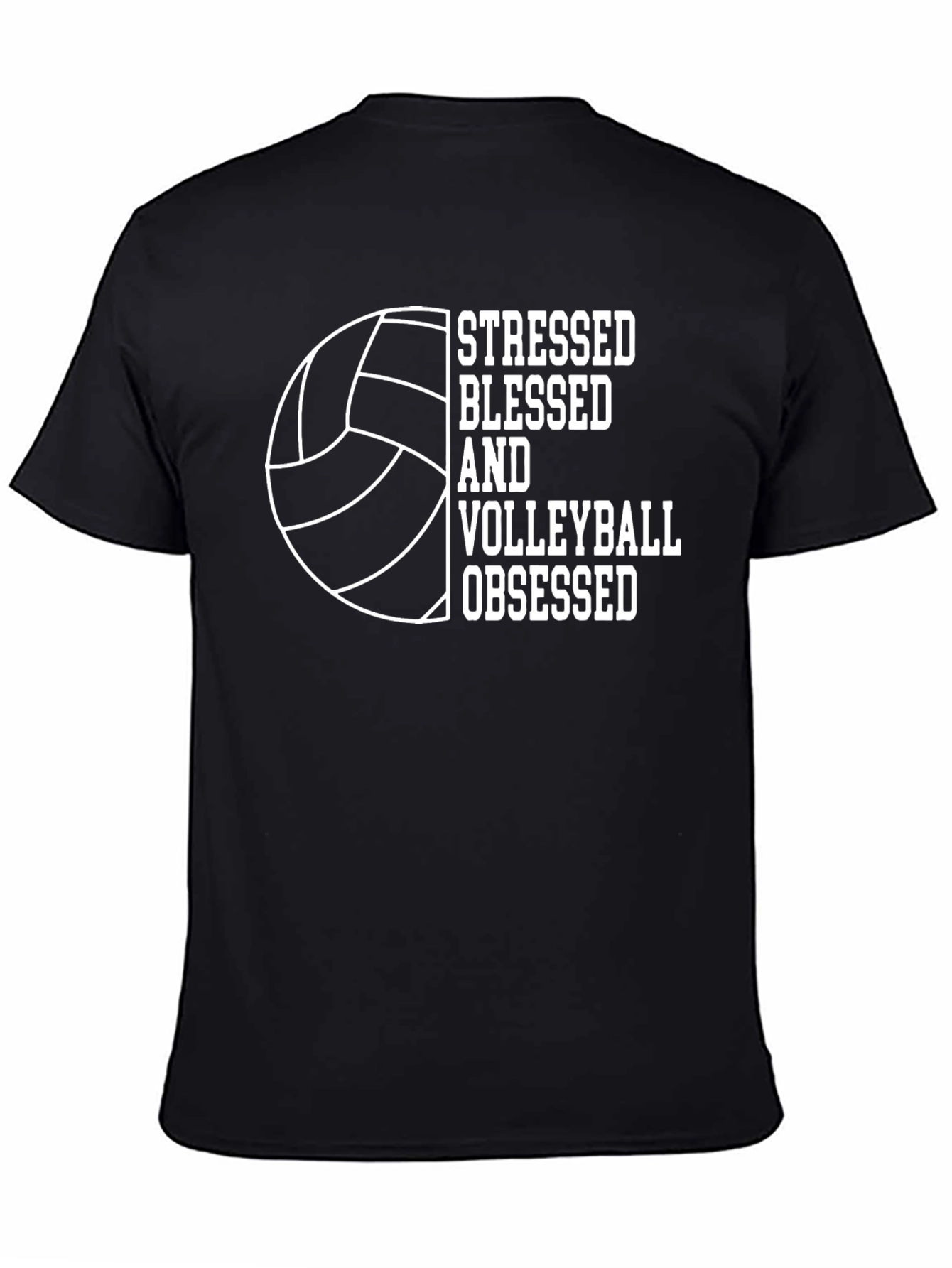 Stressed Blessed Volleyball Obsessed Graphic Tee