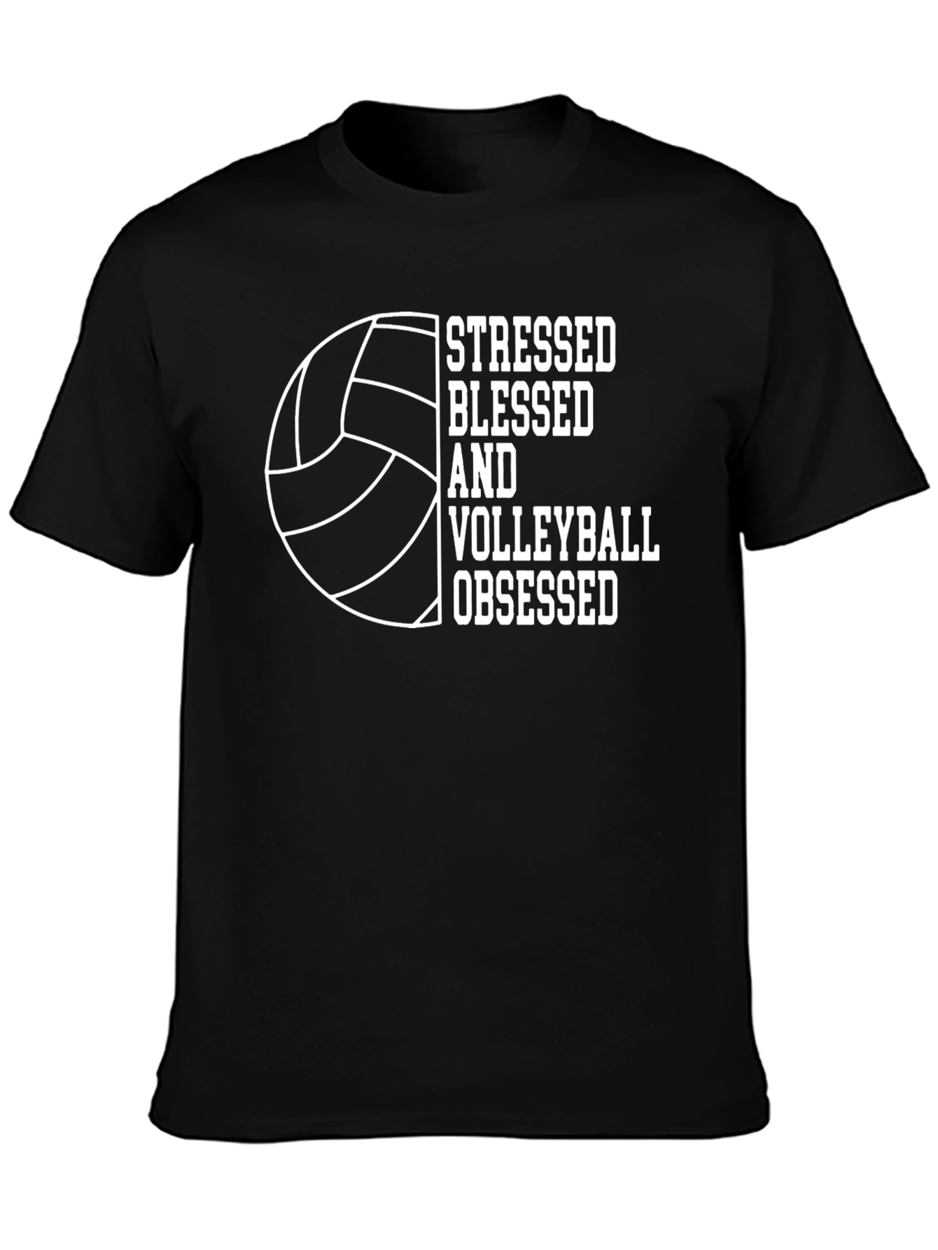 Stressed Blessed Volleyball Obsessed Graphic Tee