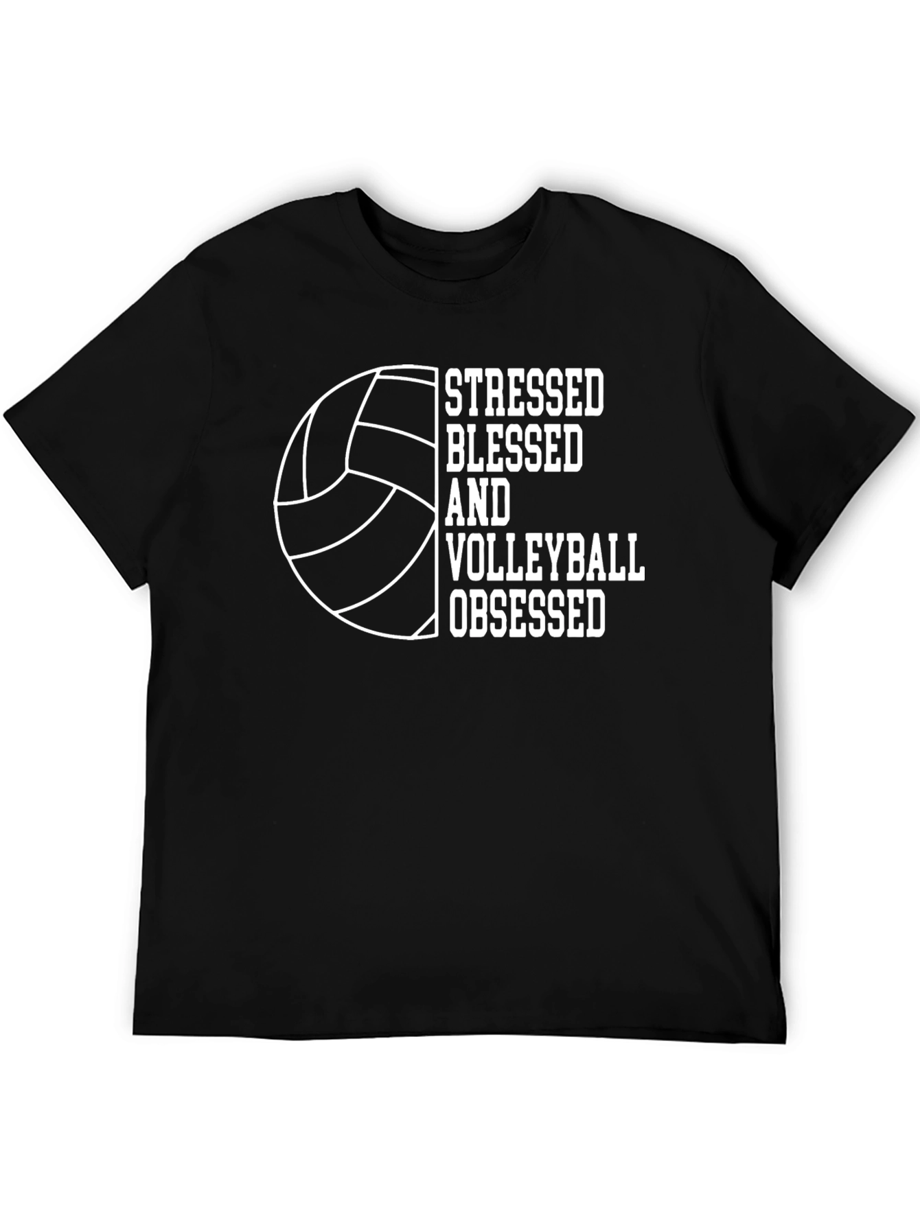 Stressed Blessed Volleyball Obsessed Graphic Tee