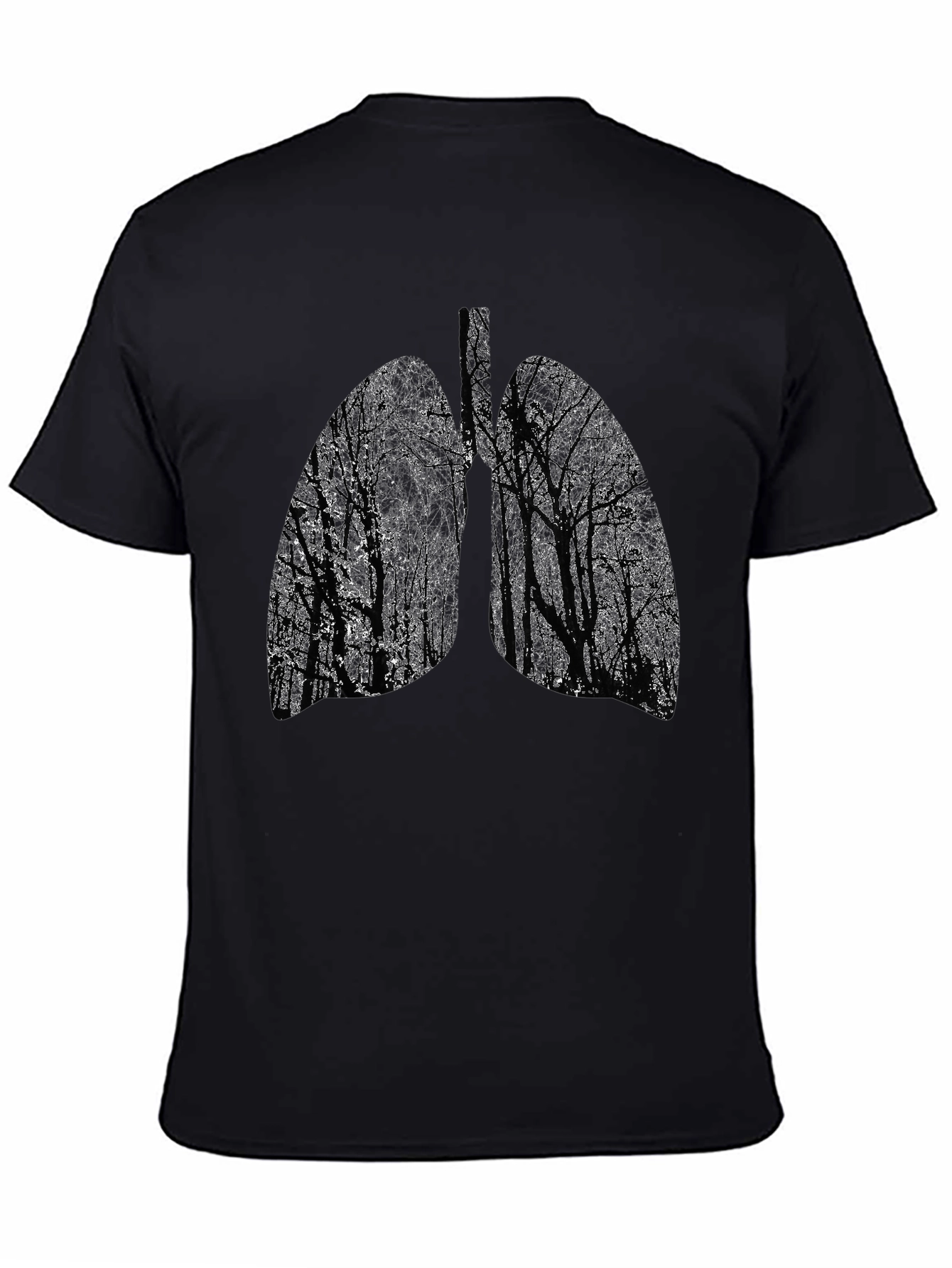 Nature Lungs Graphic Tee - Black Cotton T-Shirt