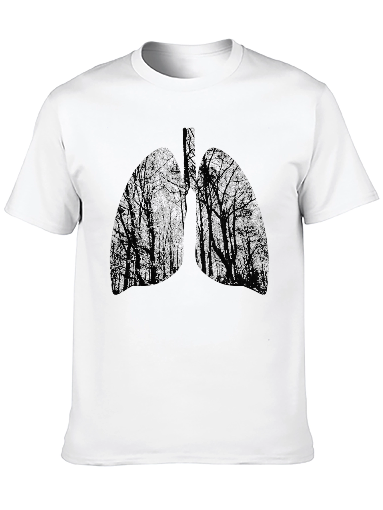Nature Lungs Graphic Tee - Black Cotton T-Shirt