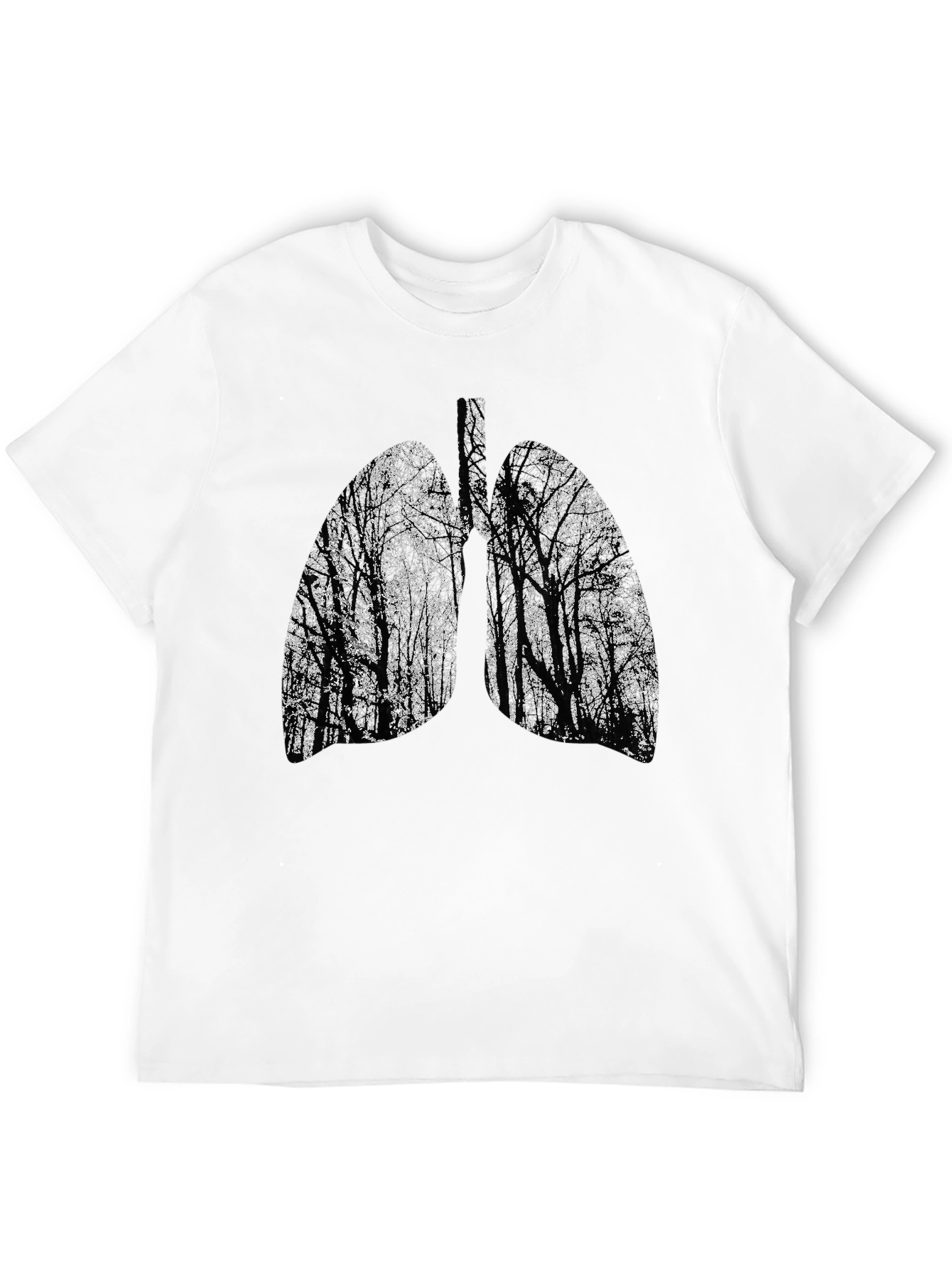 Nature Lungs Graphic Tee - Black Cotton T-Shirt