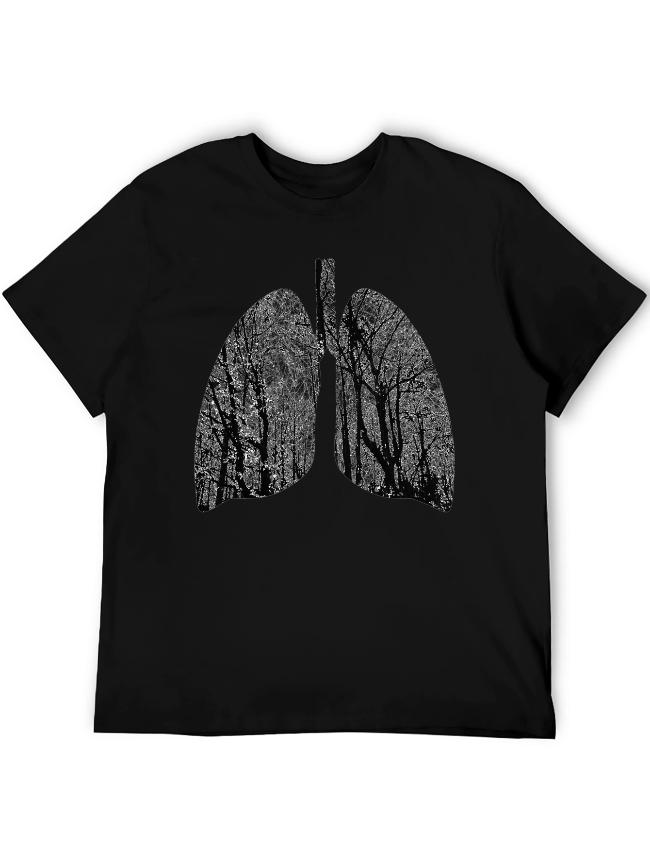 Nature Lungs Graphic Tee - Black Cotton T-Shirt