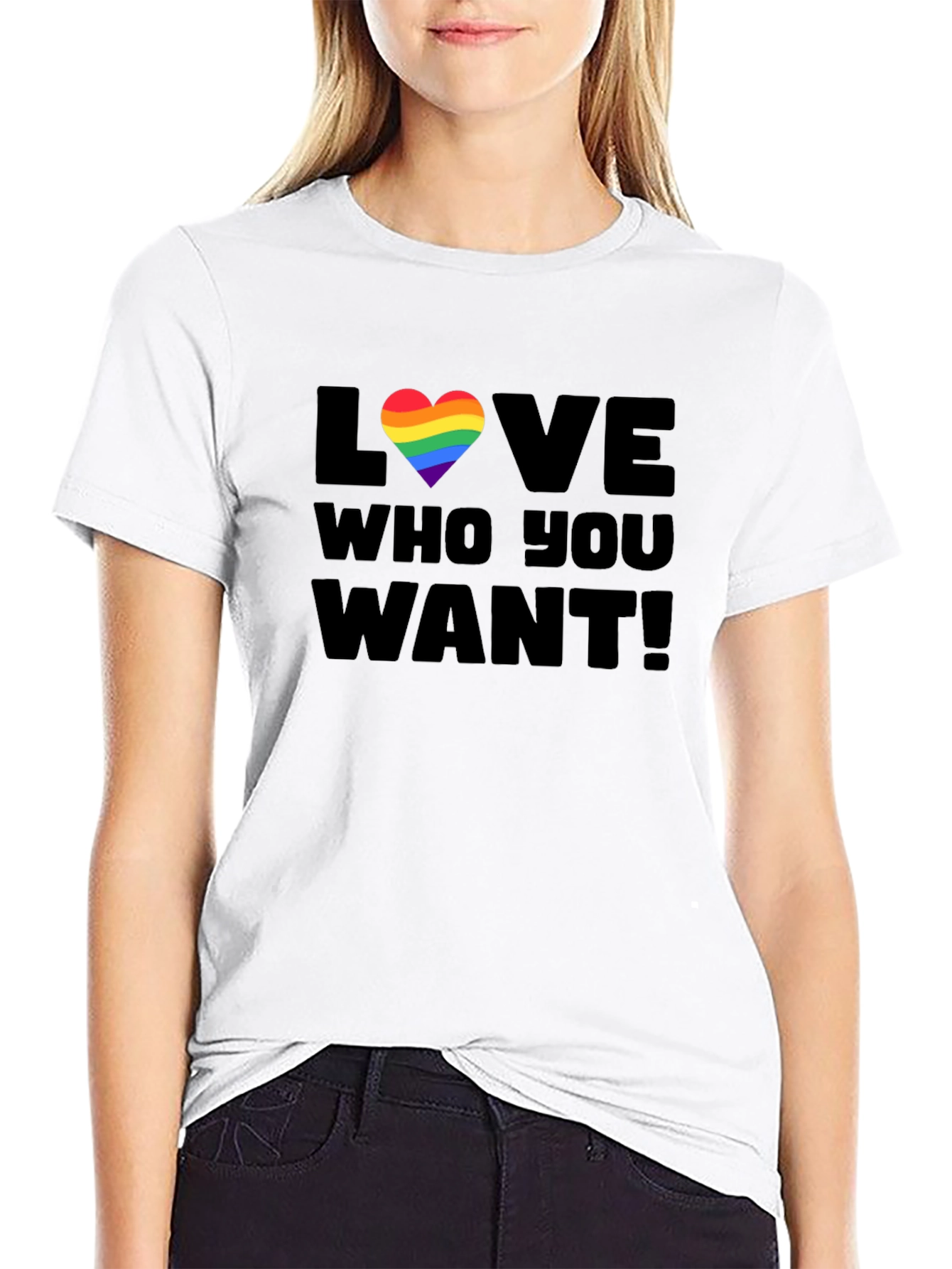 Love Who You Want Rainbow Heart T-Shirt