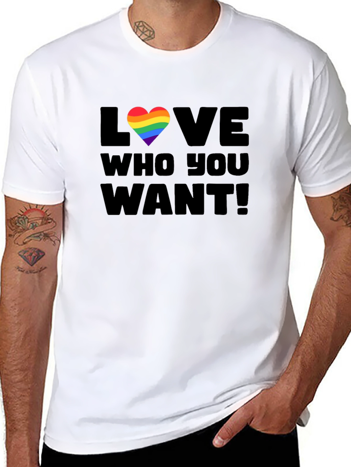 Love Who You Want Rainbow Heart T-Shirt