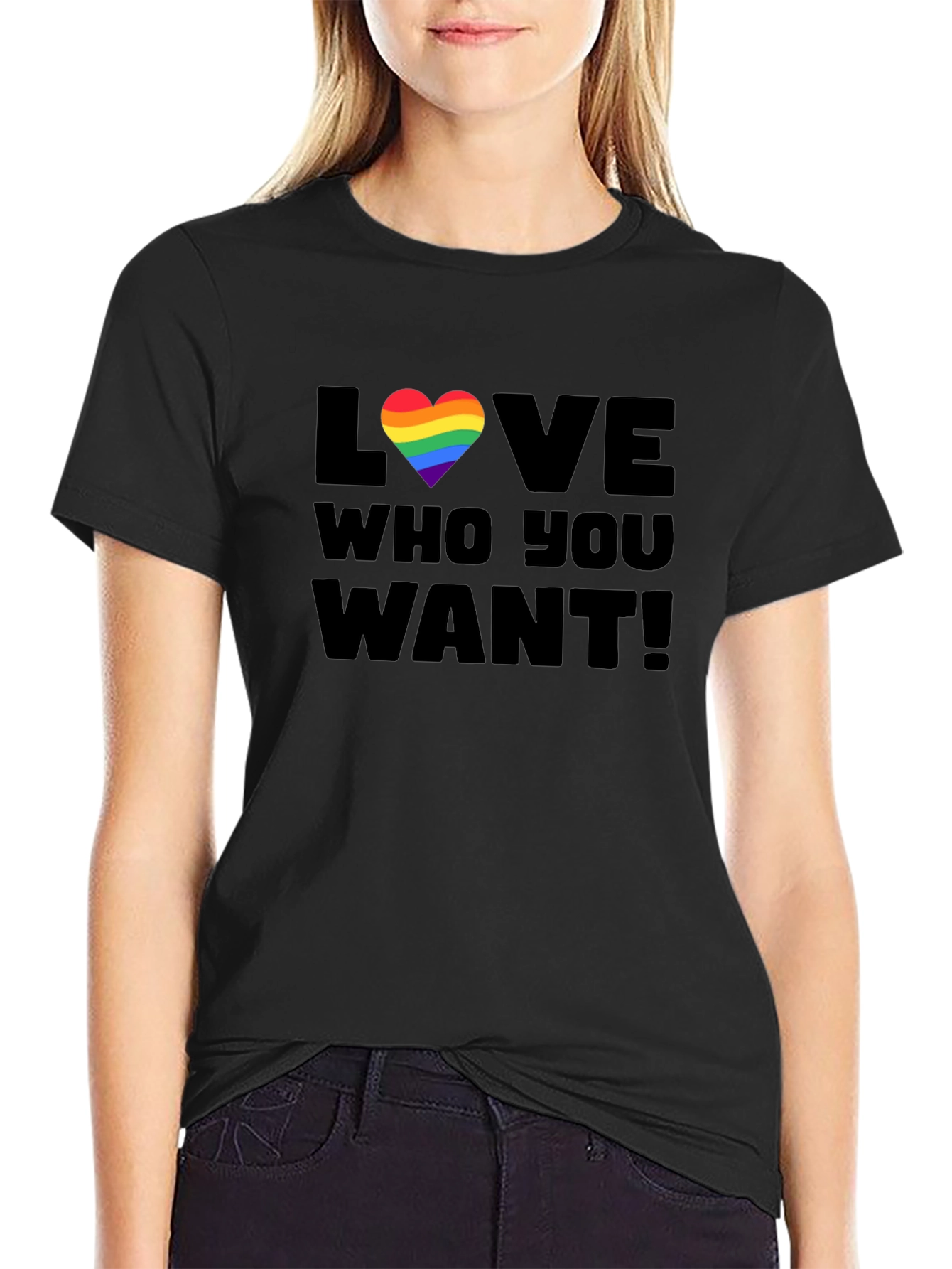 Love Who You Want Rainbow Heart T-Shirt