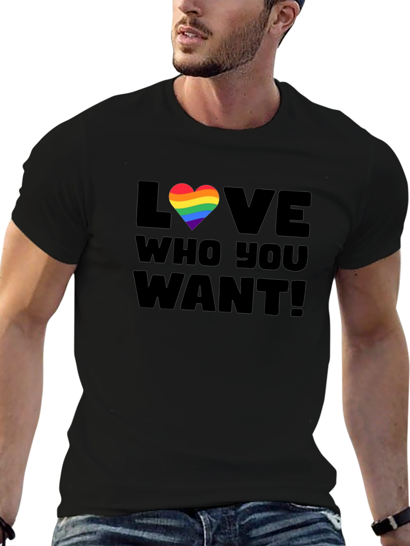 Love Who You Want Rainbow Heart T-Shirt