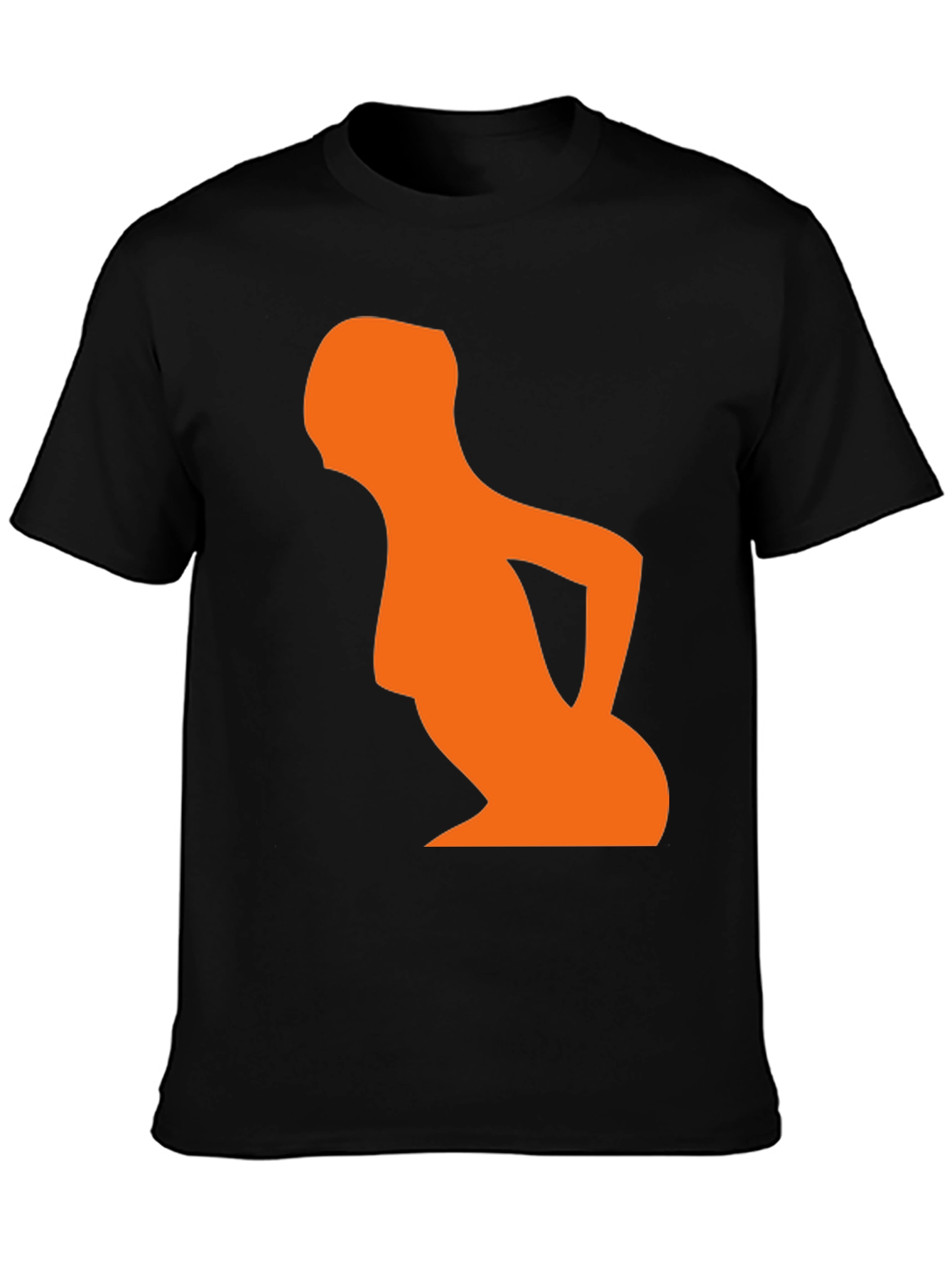 Abstract Orange Silhouette Graphic T-Shirt