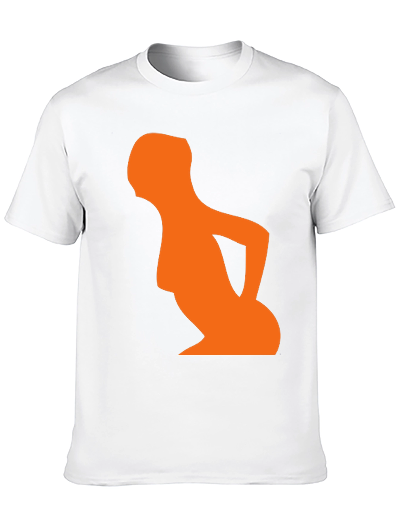 Abstract Orange Silhouette Graphic T-Shirt