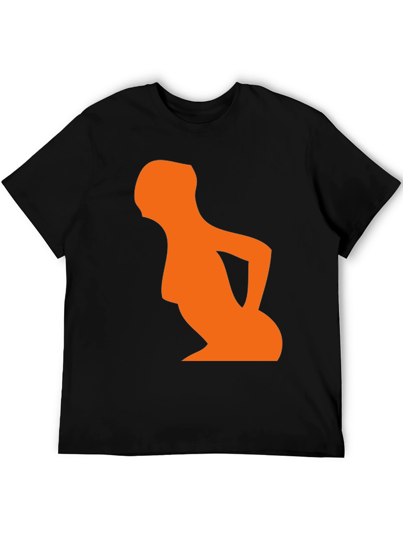 Abstract Orange Silhouette Graphic T-Shirt