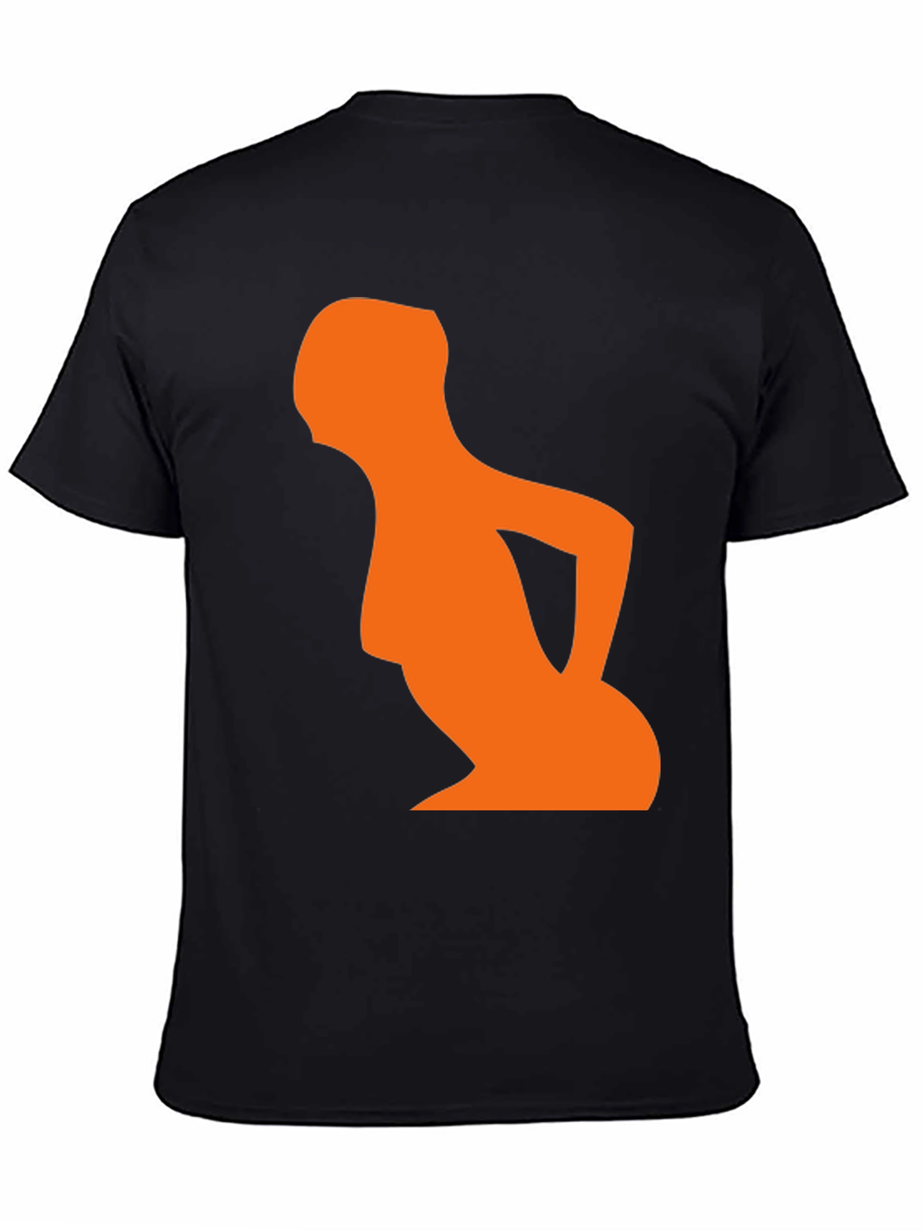 Abstract Orange Silhouette Graphic T-Shirt