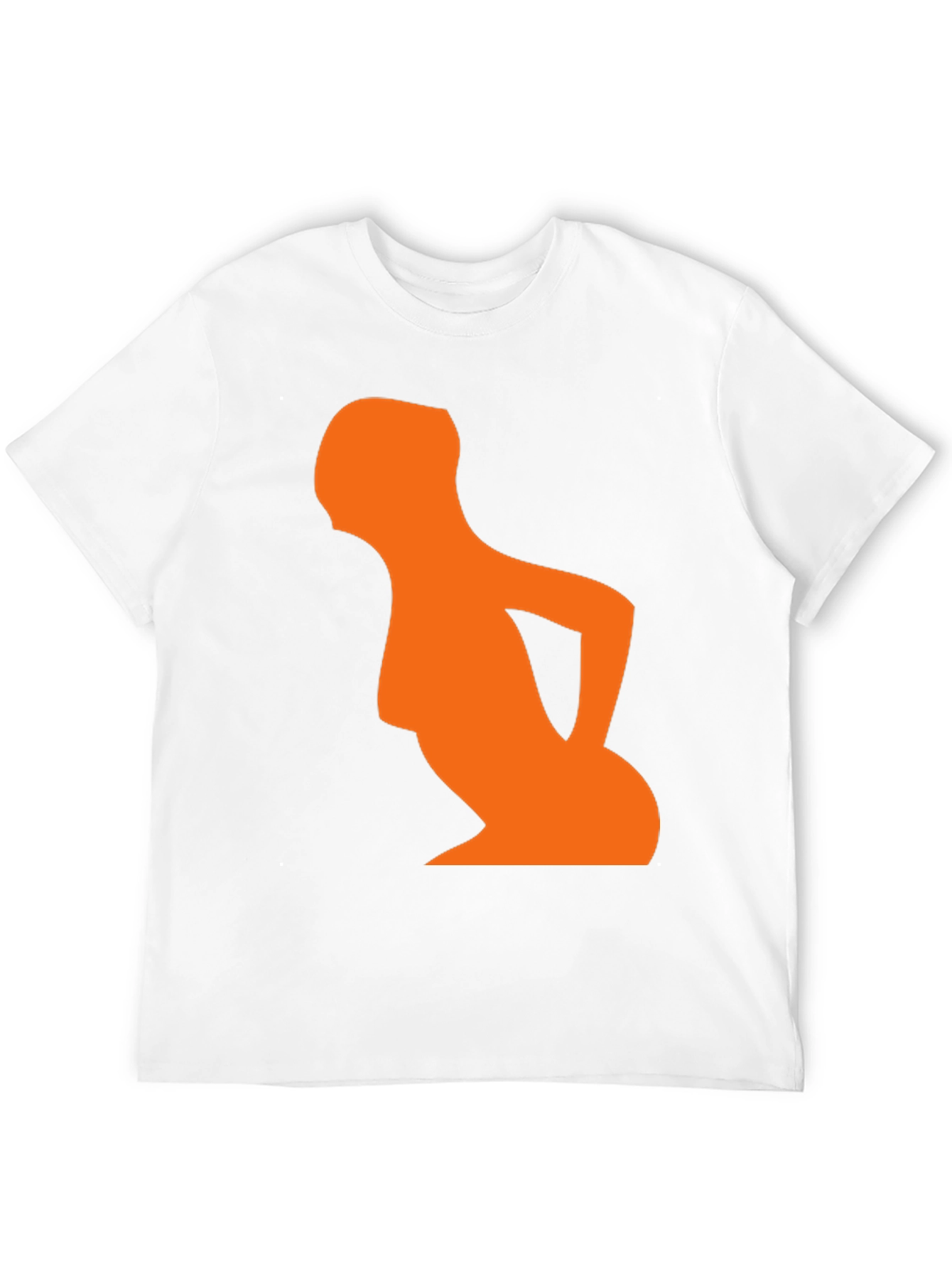 Abstract Orange Silhouette Graphic T-Shirt