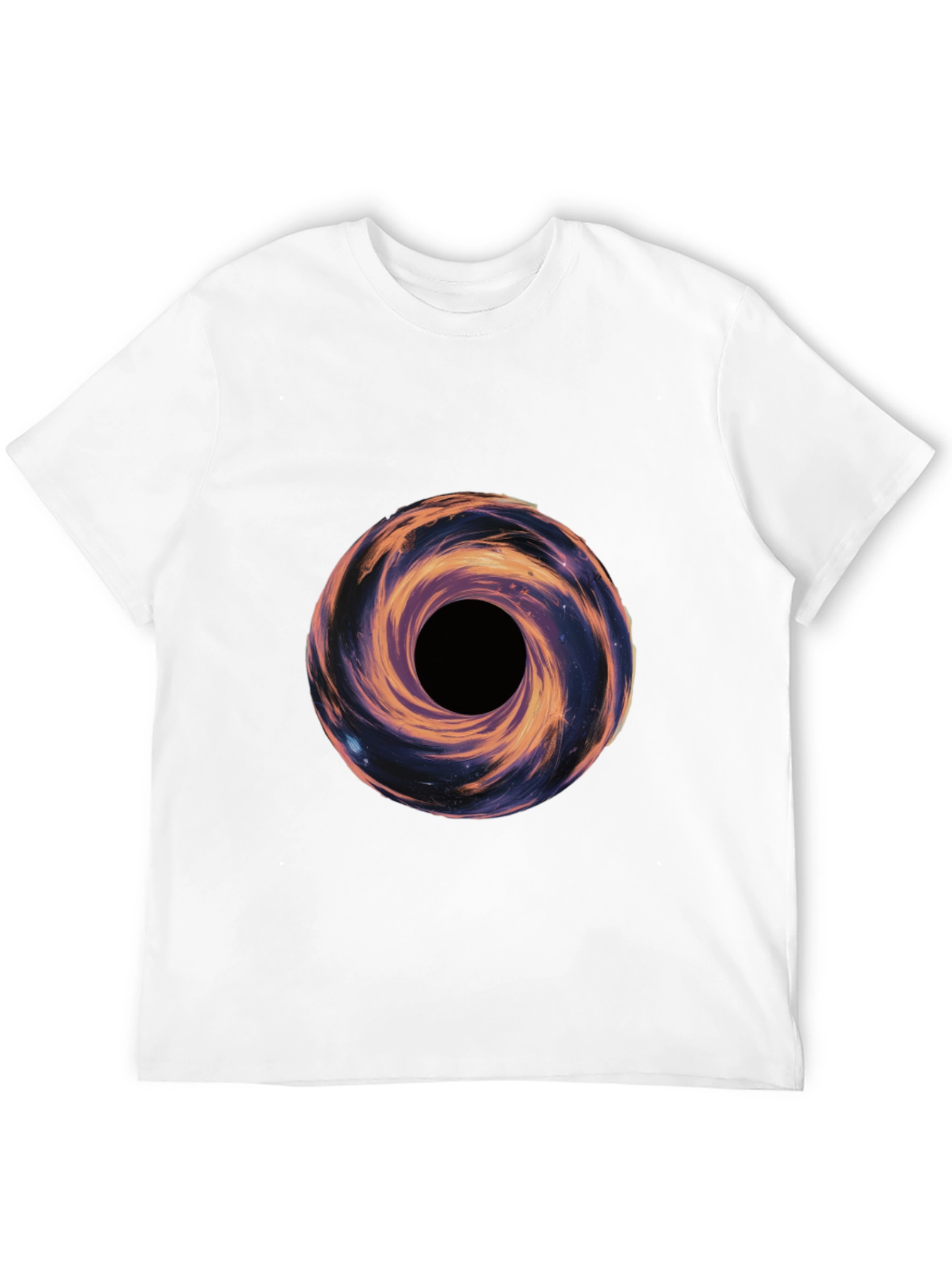 Galaxy Vortex Graphic T-Shirt - Black Casual Tee
