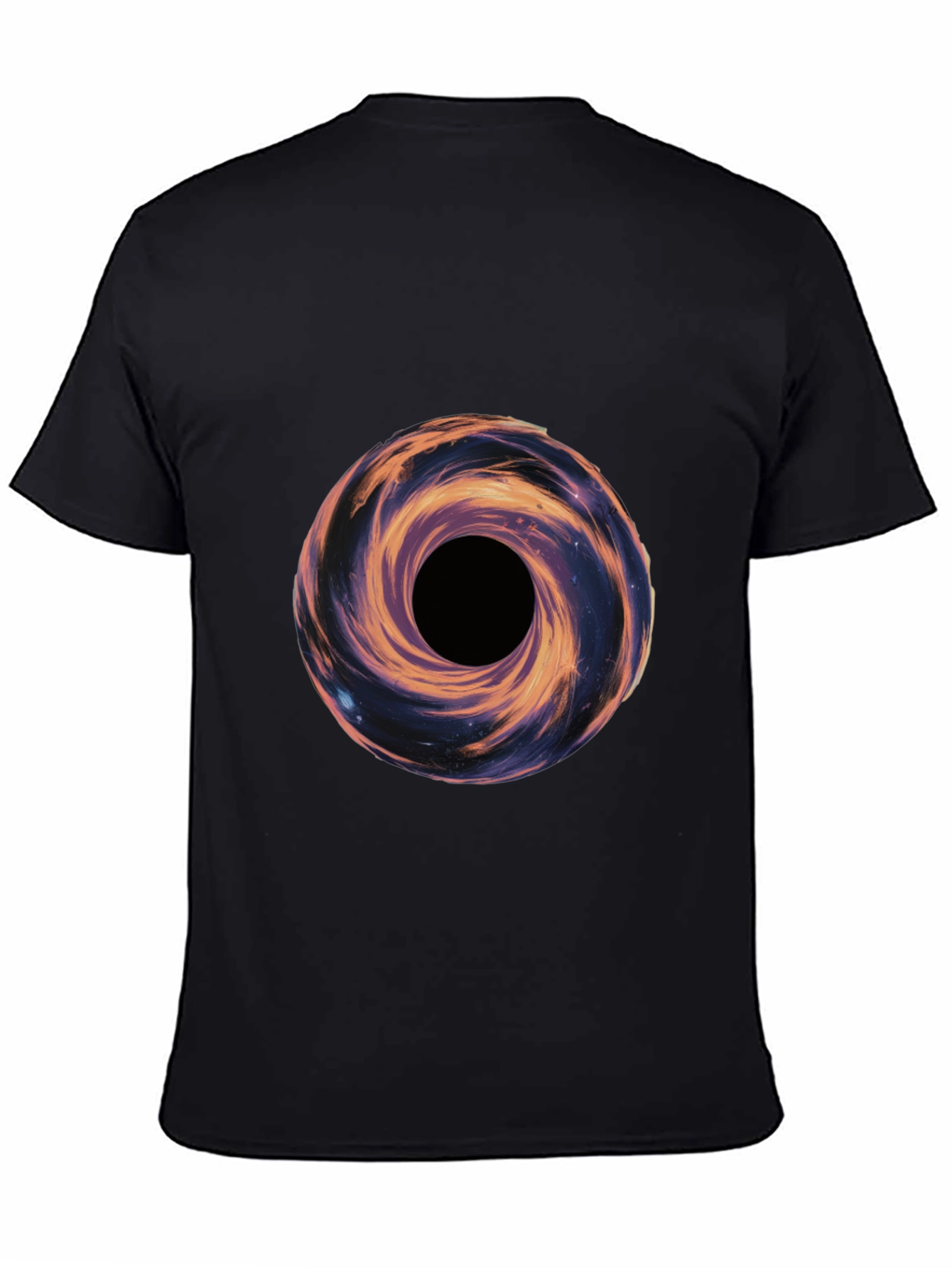 Galaxy Vortex Graphic T-Shirt - Black Casual Tee