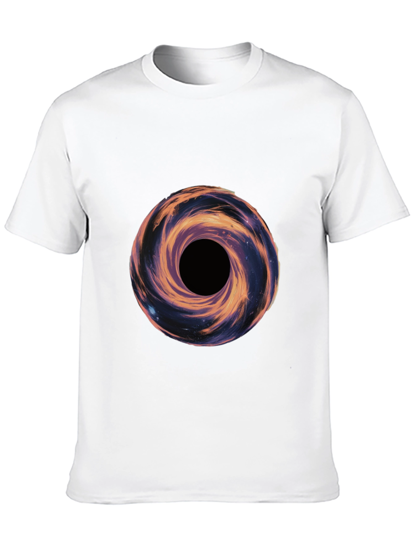 Galaxy Vortex Graphic T-Shirt - Black Casual Tee