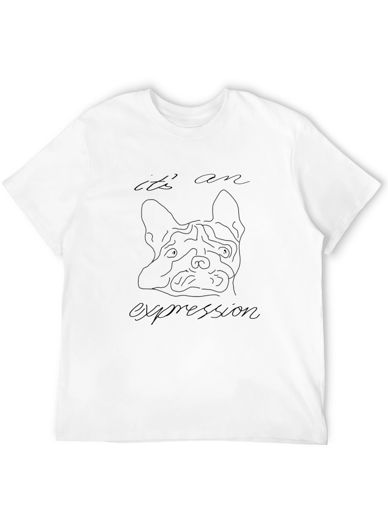 Dog Expression T-Shirt - Unique Line Art Design
