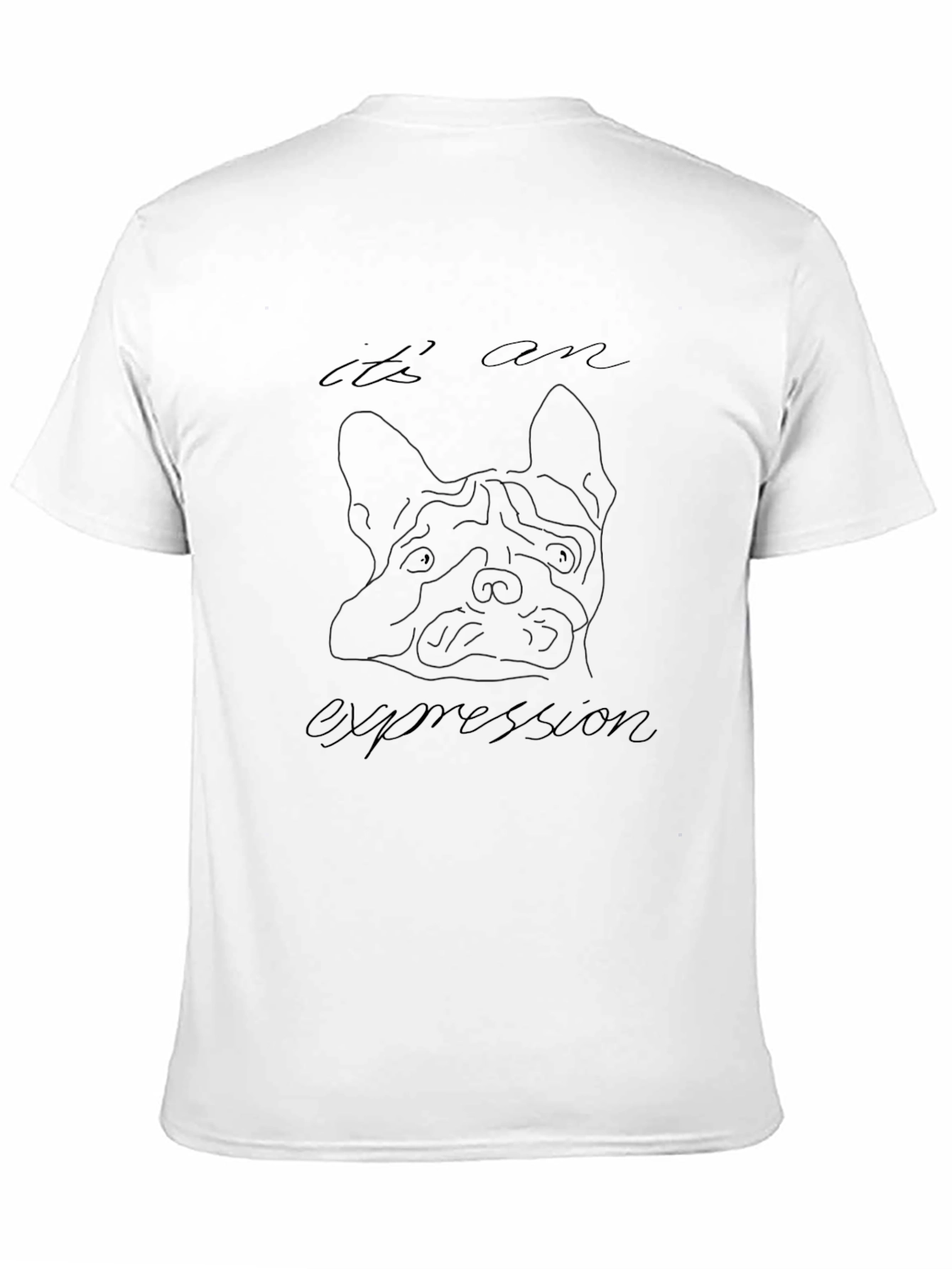 Dog Expression T-Shirt - Unique Line Art Design