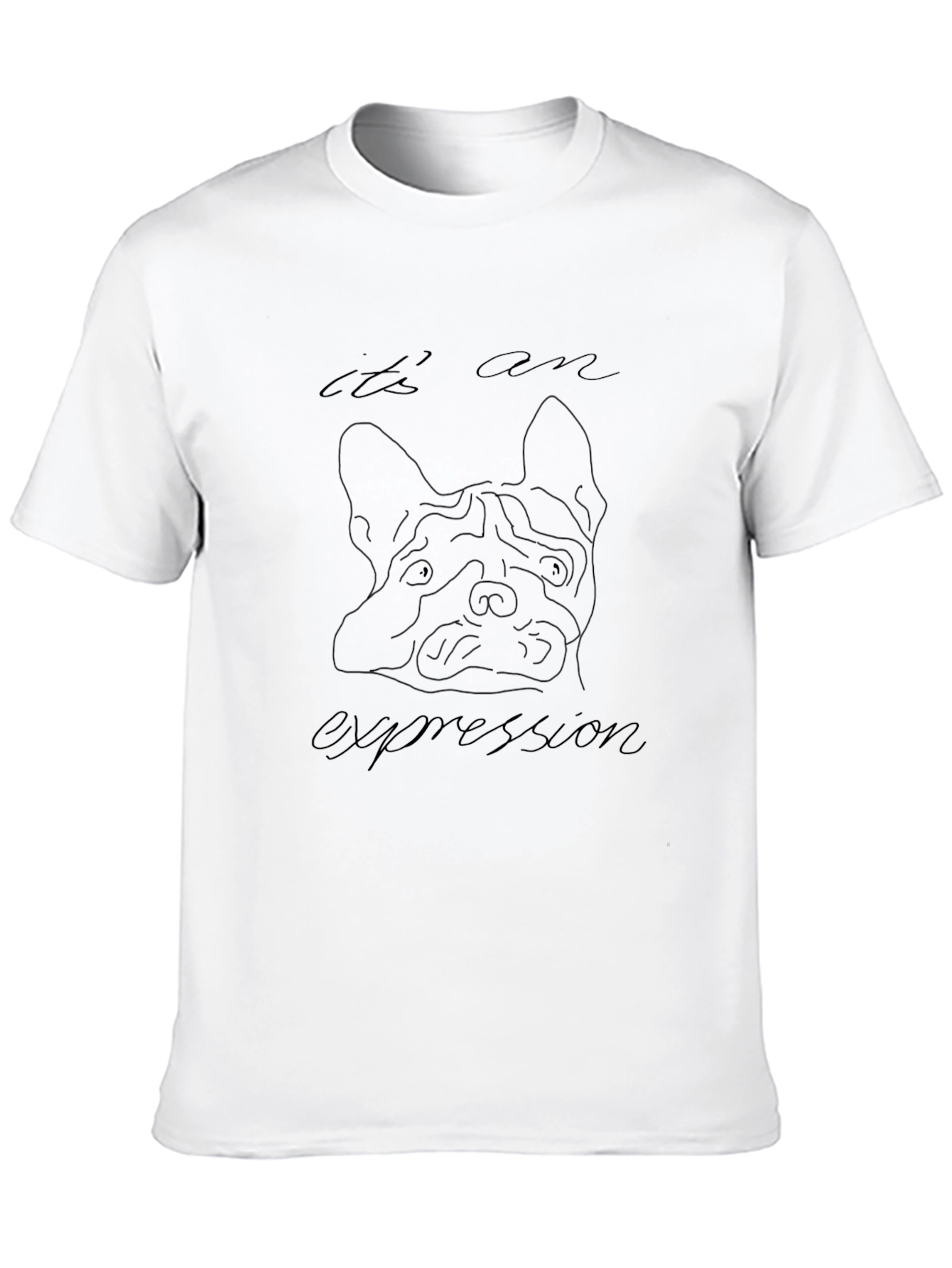 Dog Expression T-Shirt - Unique Line Art Design