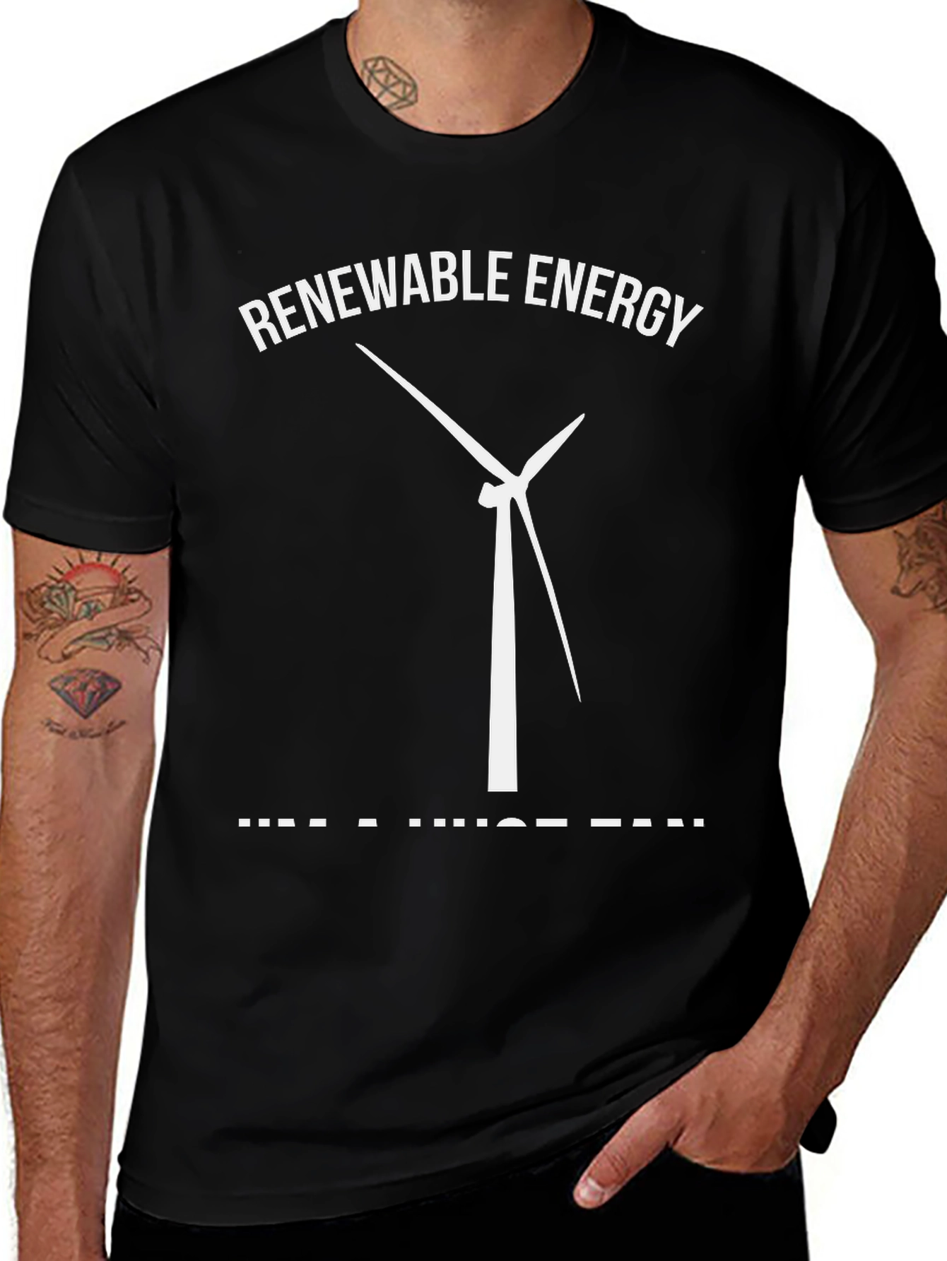 Renewable Energy Fan T-Shirt - Black Cotton Blend