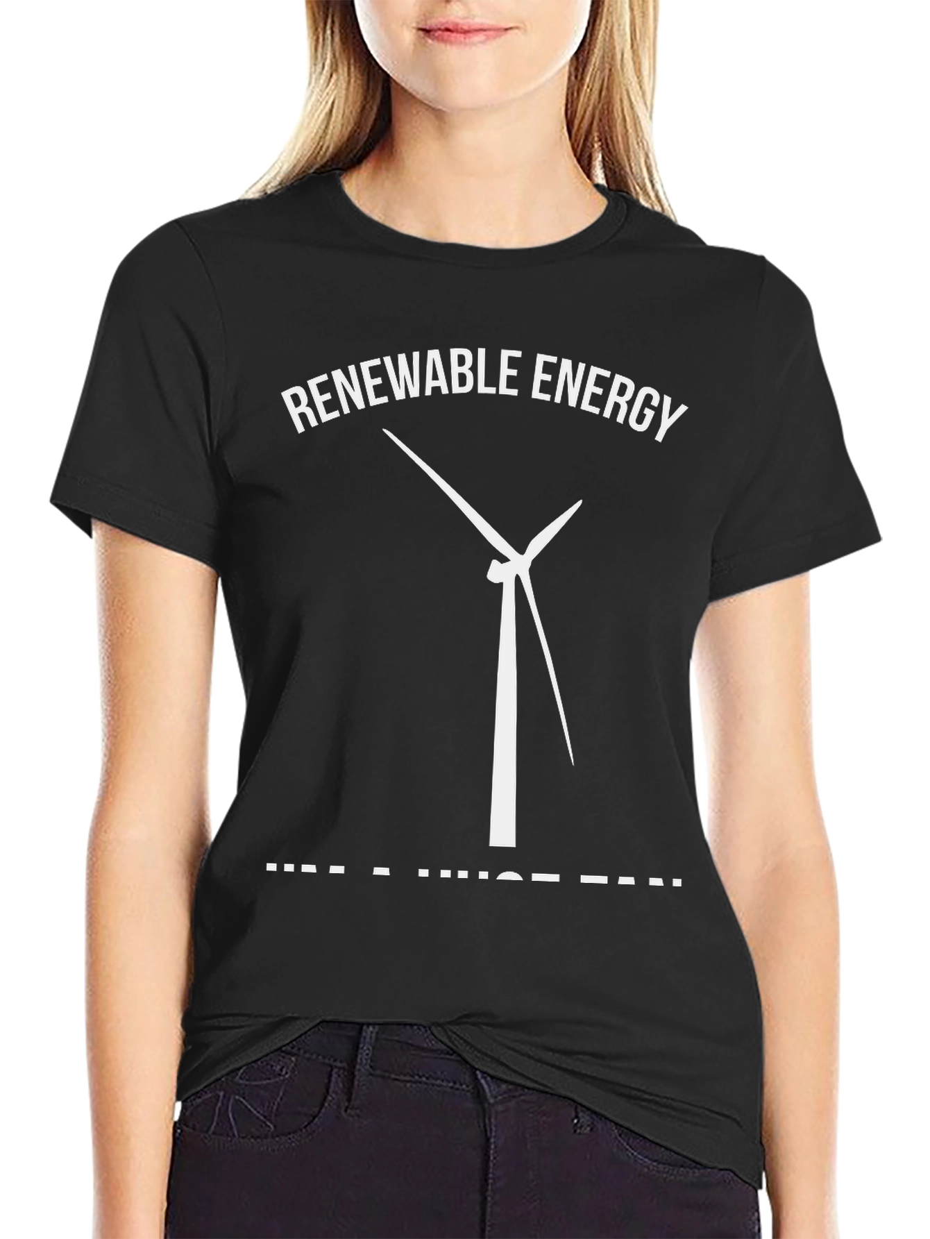 Renewable Energy Fan T-Shirt - Black Cotton Blend