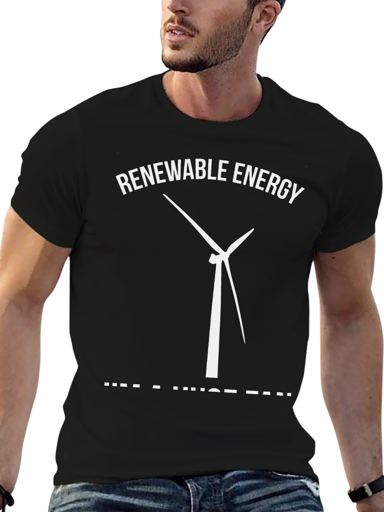 Renewable Energy Fan T-Shirt - Black Cotton Blend