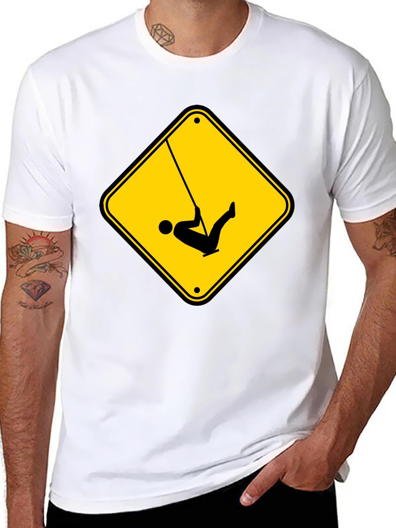 Caution Swing T-Shirt - Black Tee