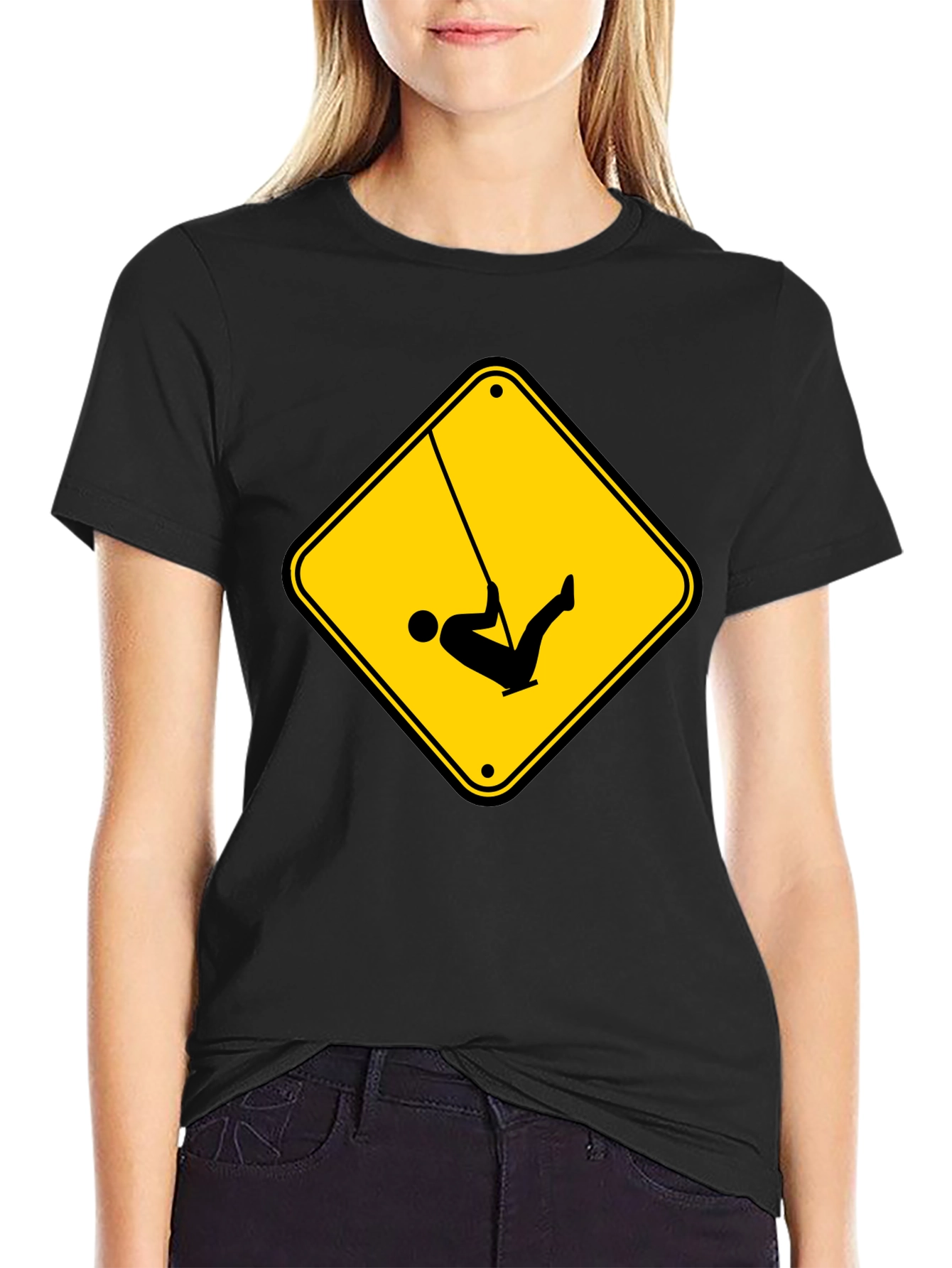 Caution Swing T-Shirt - Black Tee