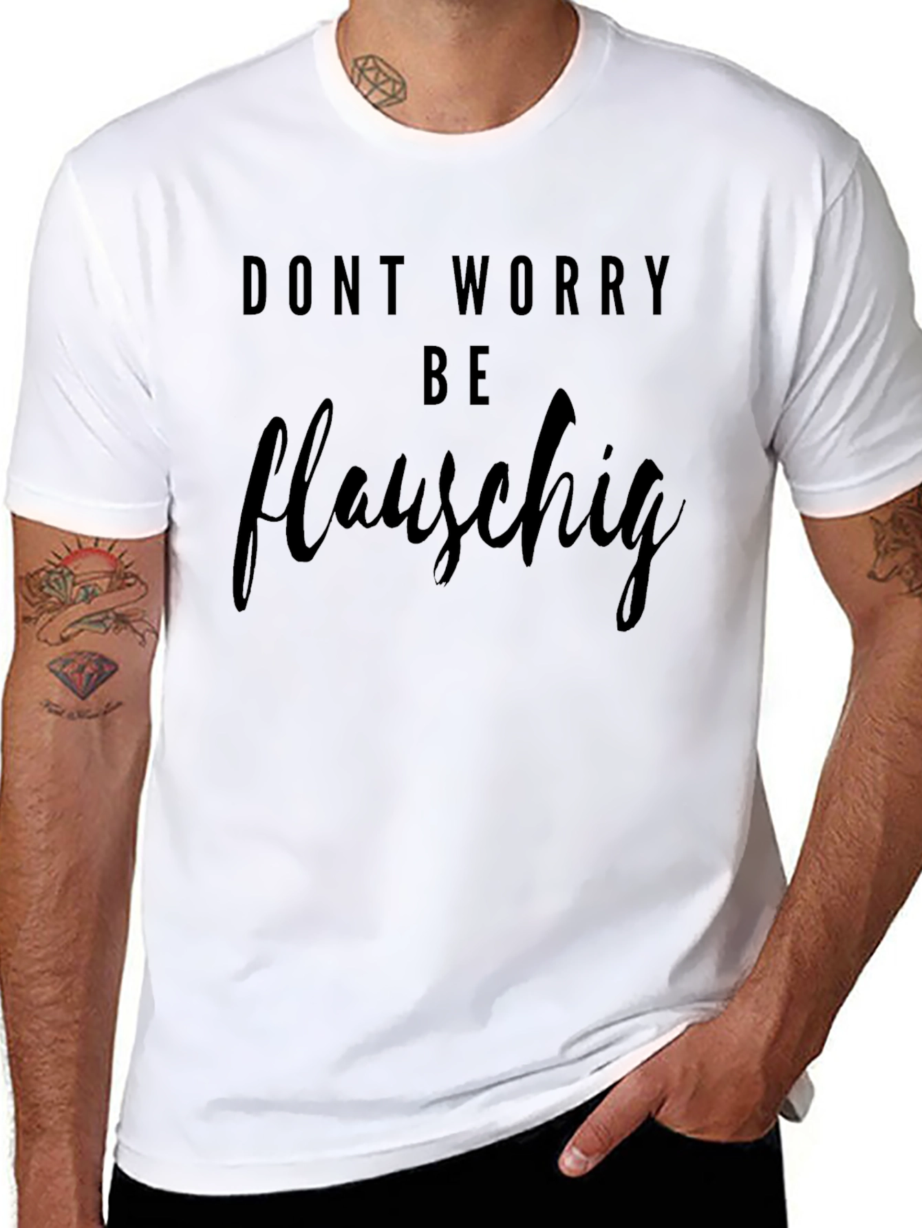 Dont Worry Be Flauschig Black T-Shirt