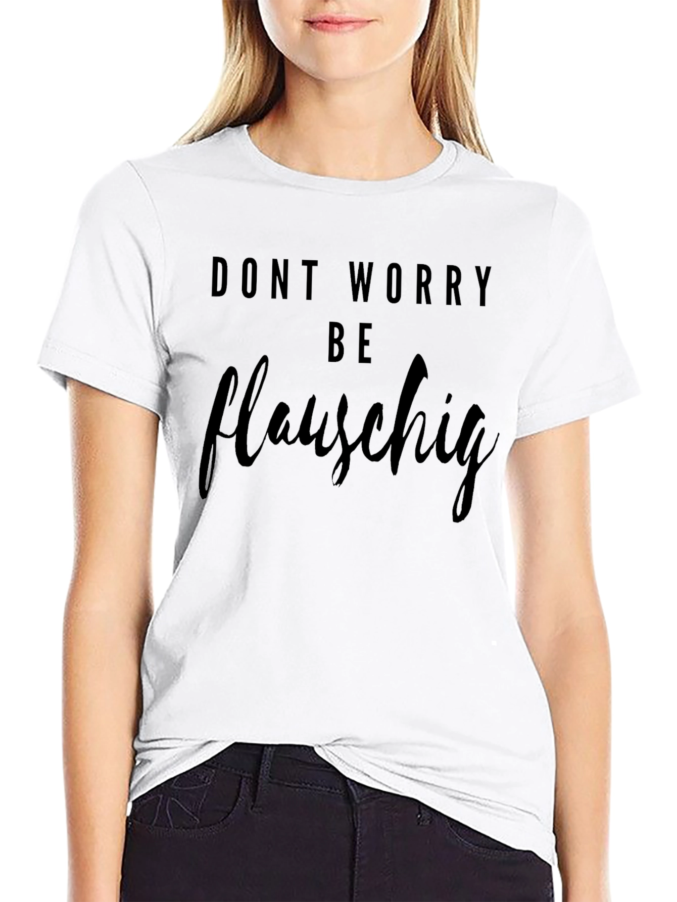 Dont Worry Be Flauschig Black T-Shirt