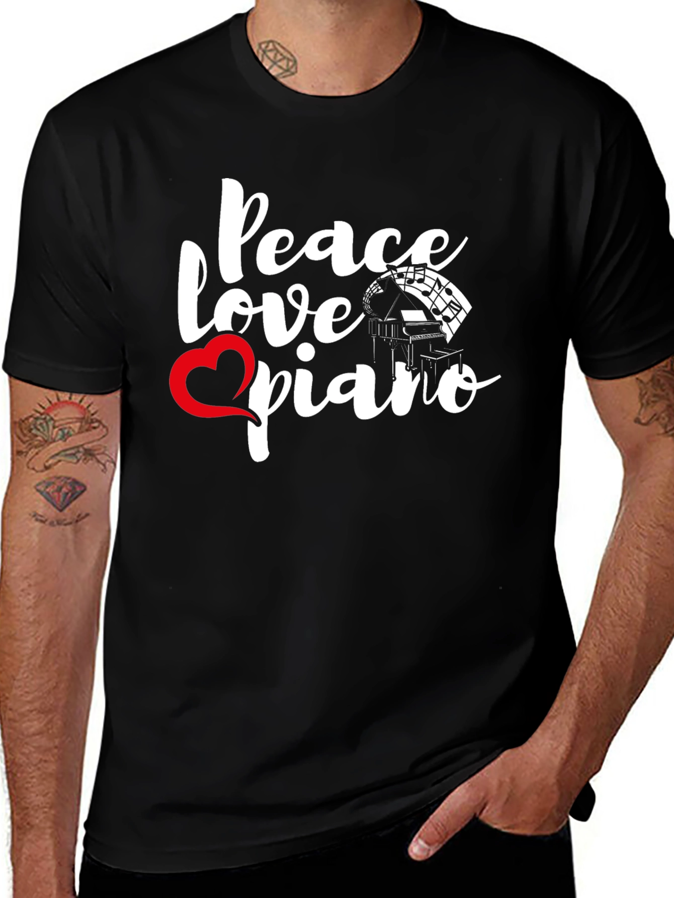 Peace Love Piano Graphic Tee