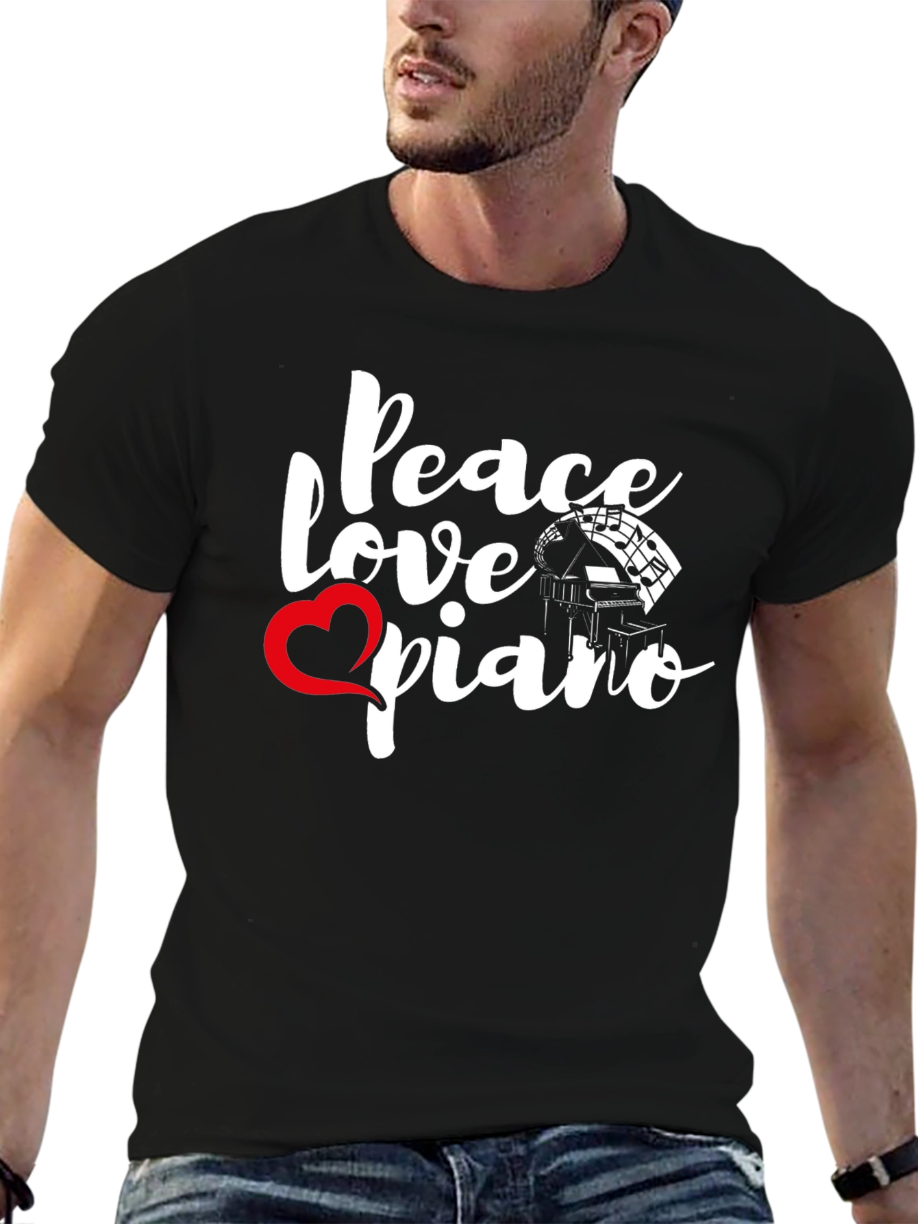 Peace Love Piano Graphic Tee