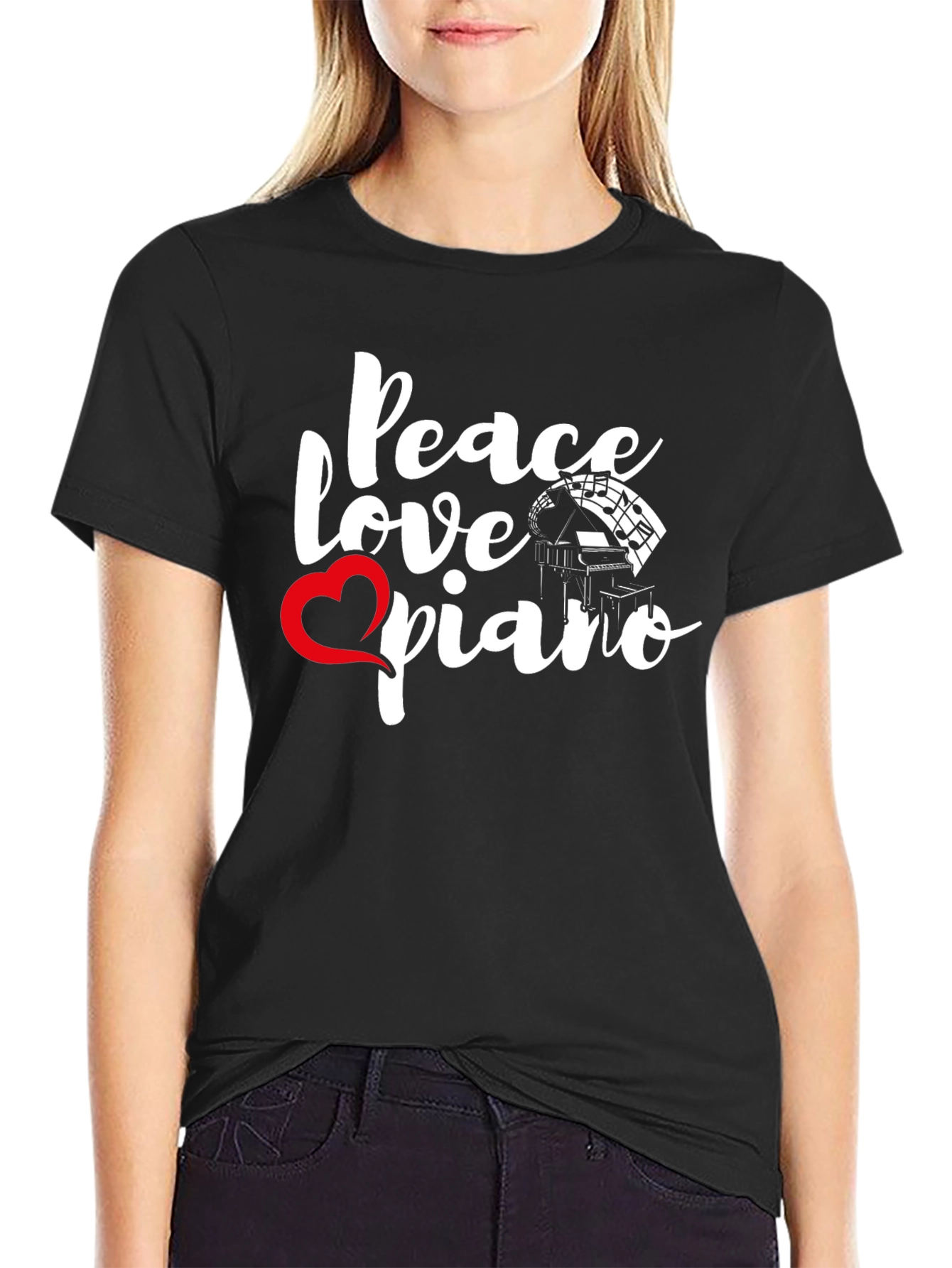 Peace Love Piano Graphic Tee