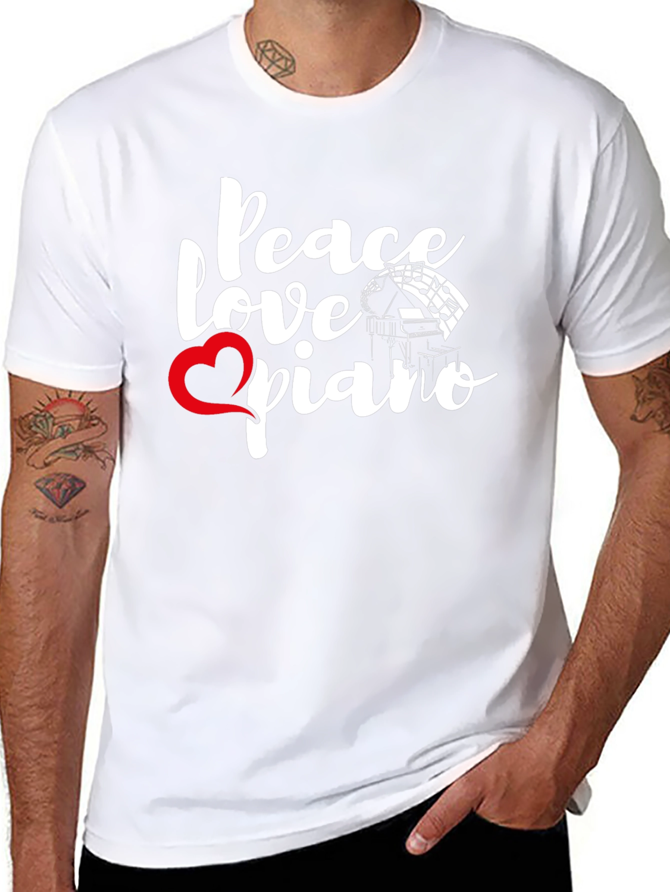 Peace Love Piano Graphic Tee
