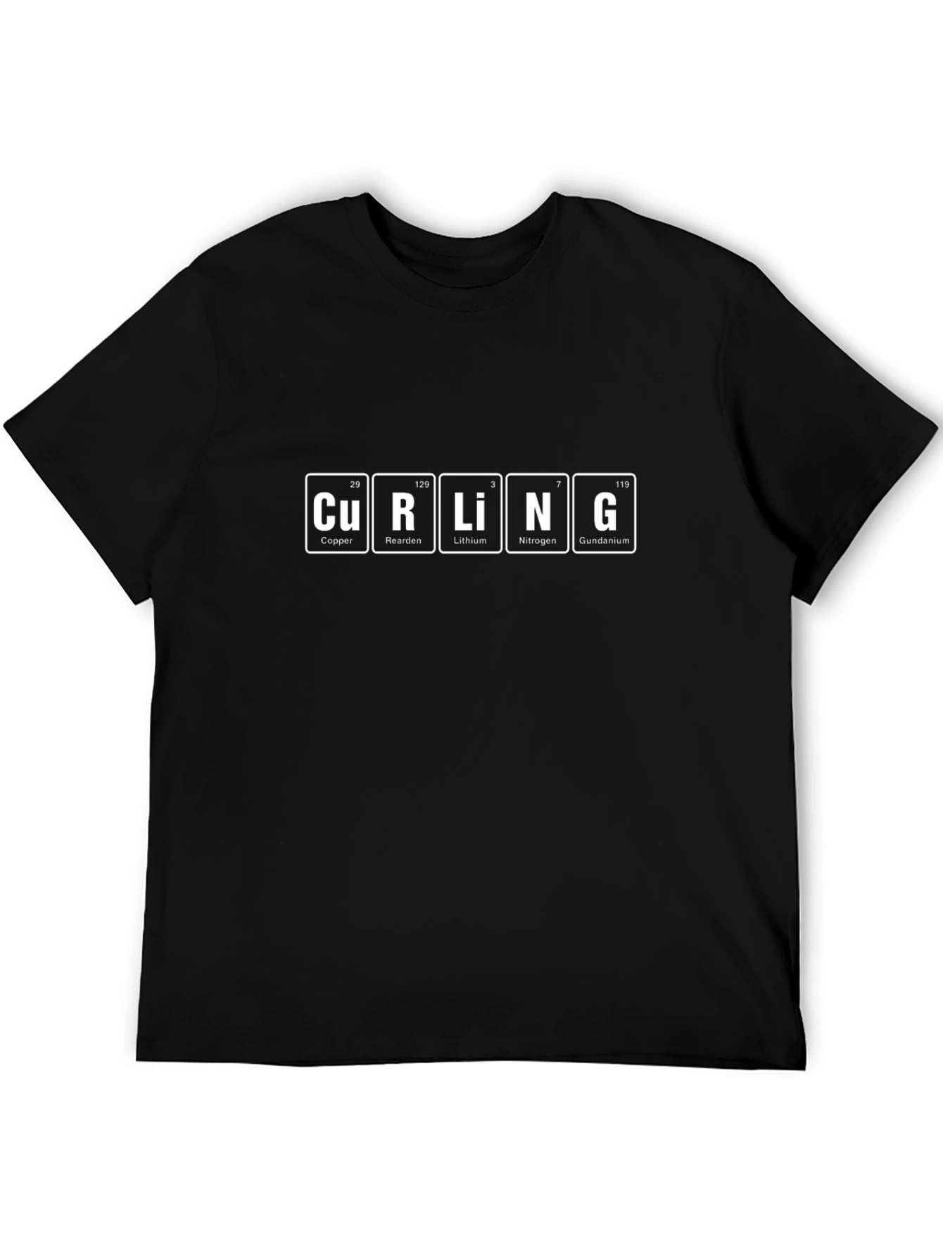 Curling Periodic Table Black T-Shirt