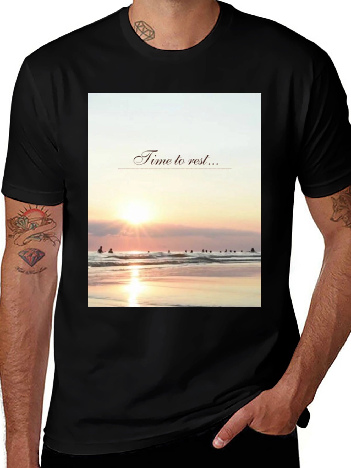 Relax Time T-Shirt - Beach Sunset Design