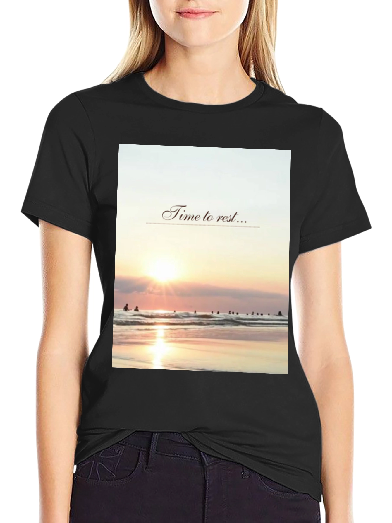 Relax Time T-Shirt - Beach Sunset Design