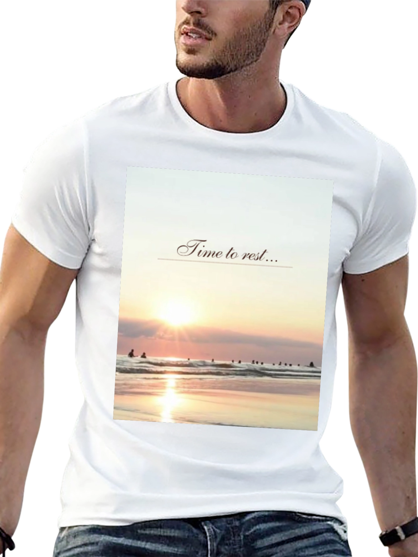 Relax Time T-Shirt - Beach Sunset Design