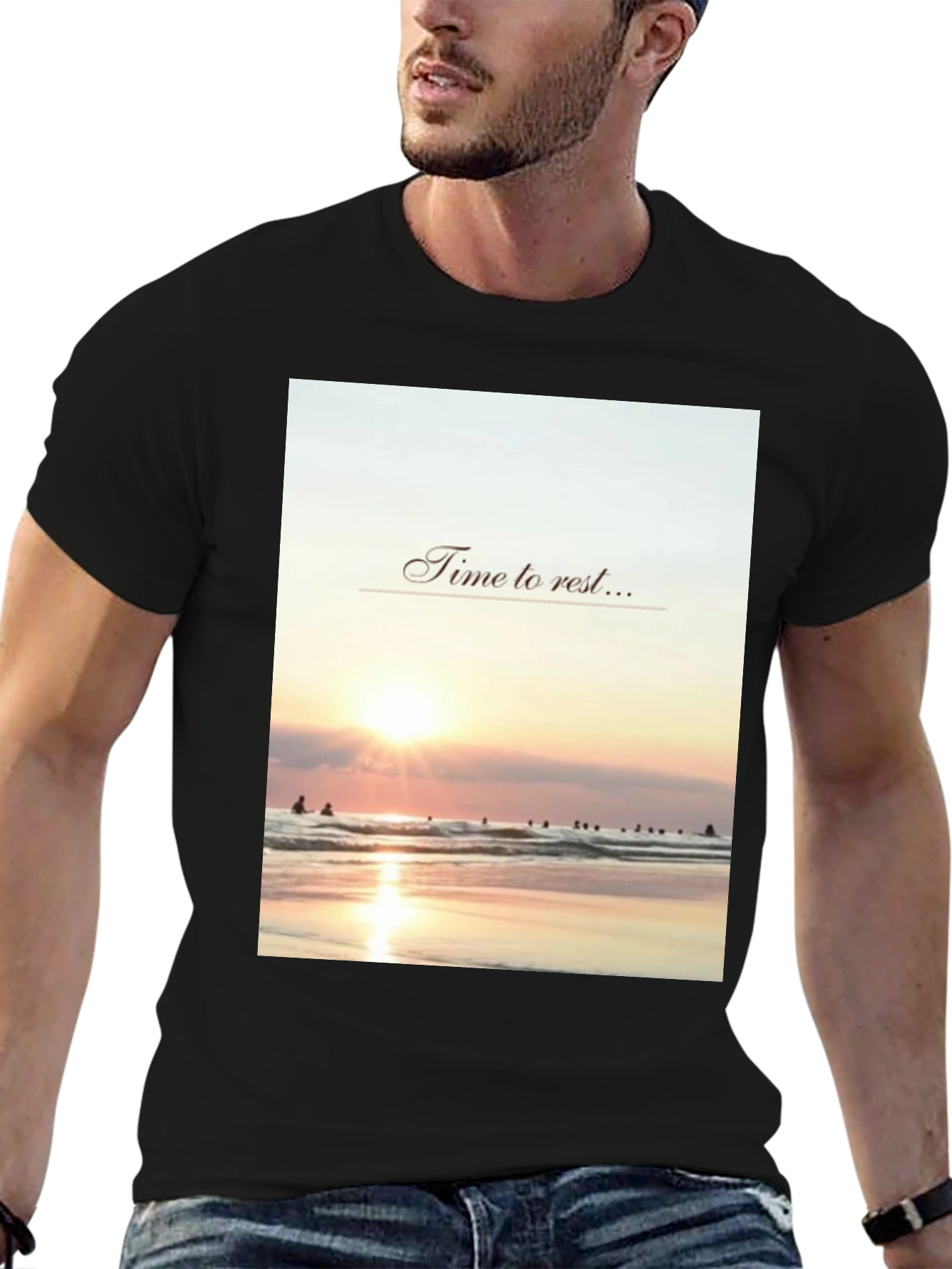 Relax Time T-Shirt - Beach Sunset Design