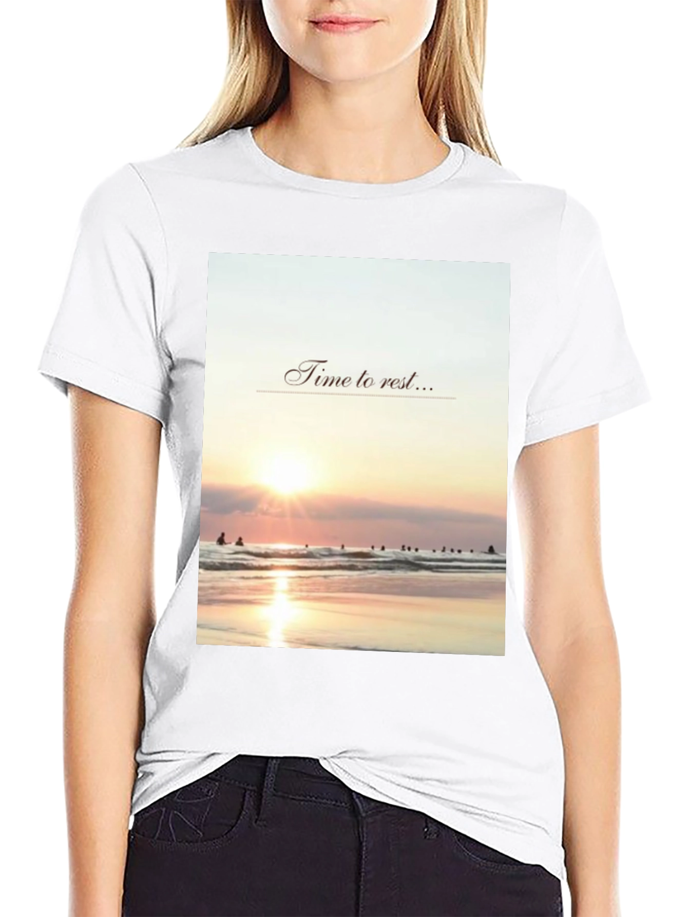 Relax Time T-Shirt - Beach Sunset Design