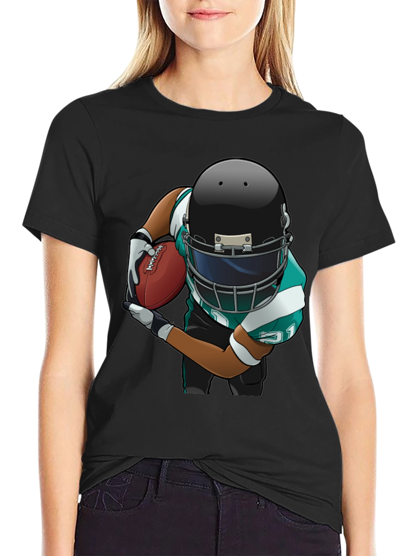 Football Player Graphic T-Shirt