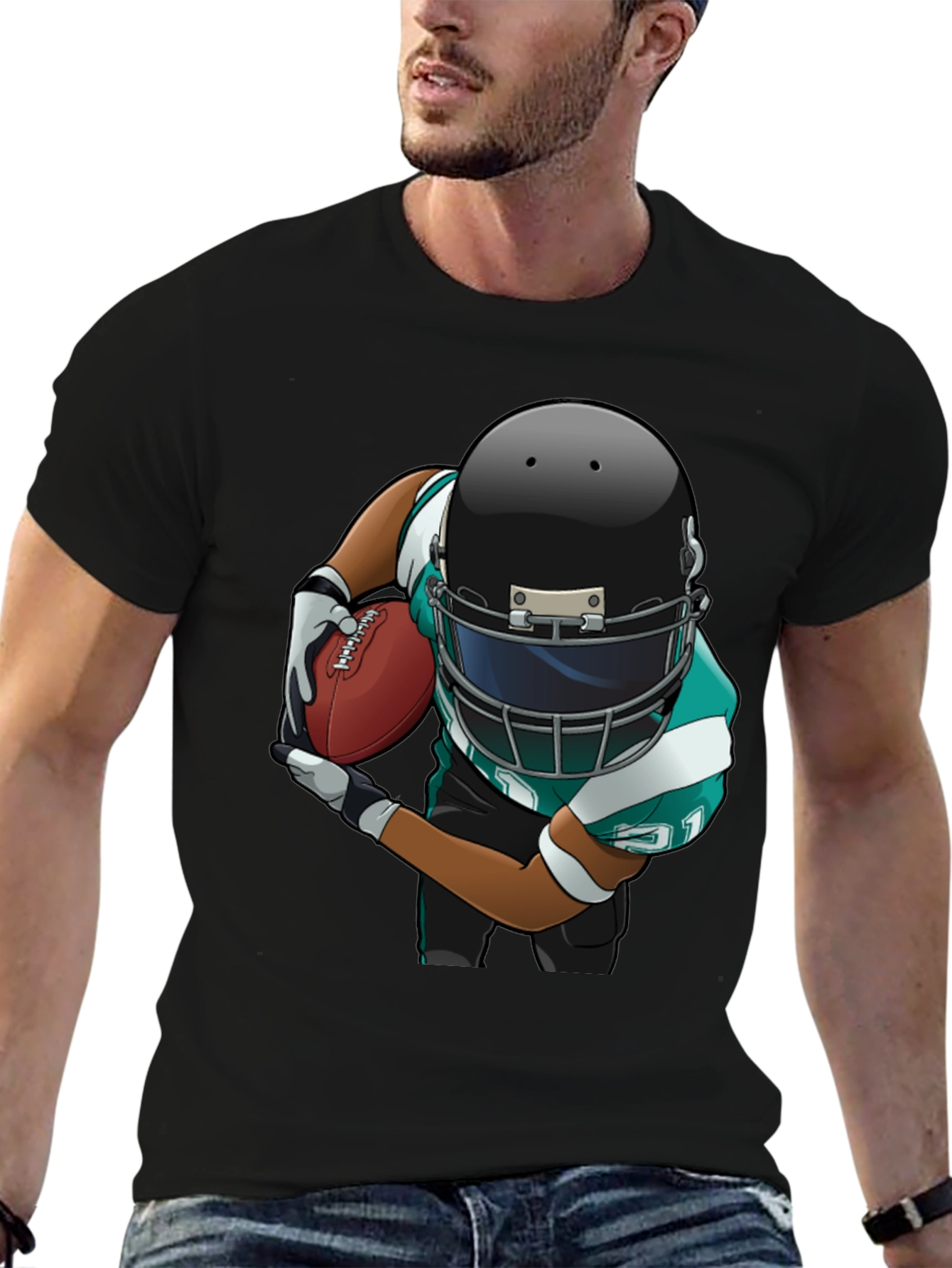Football Player Graphic T-Shirt