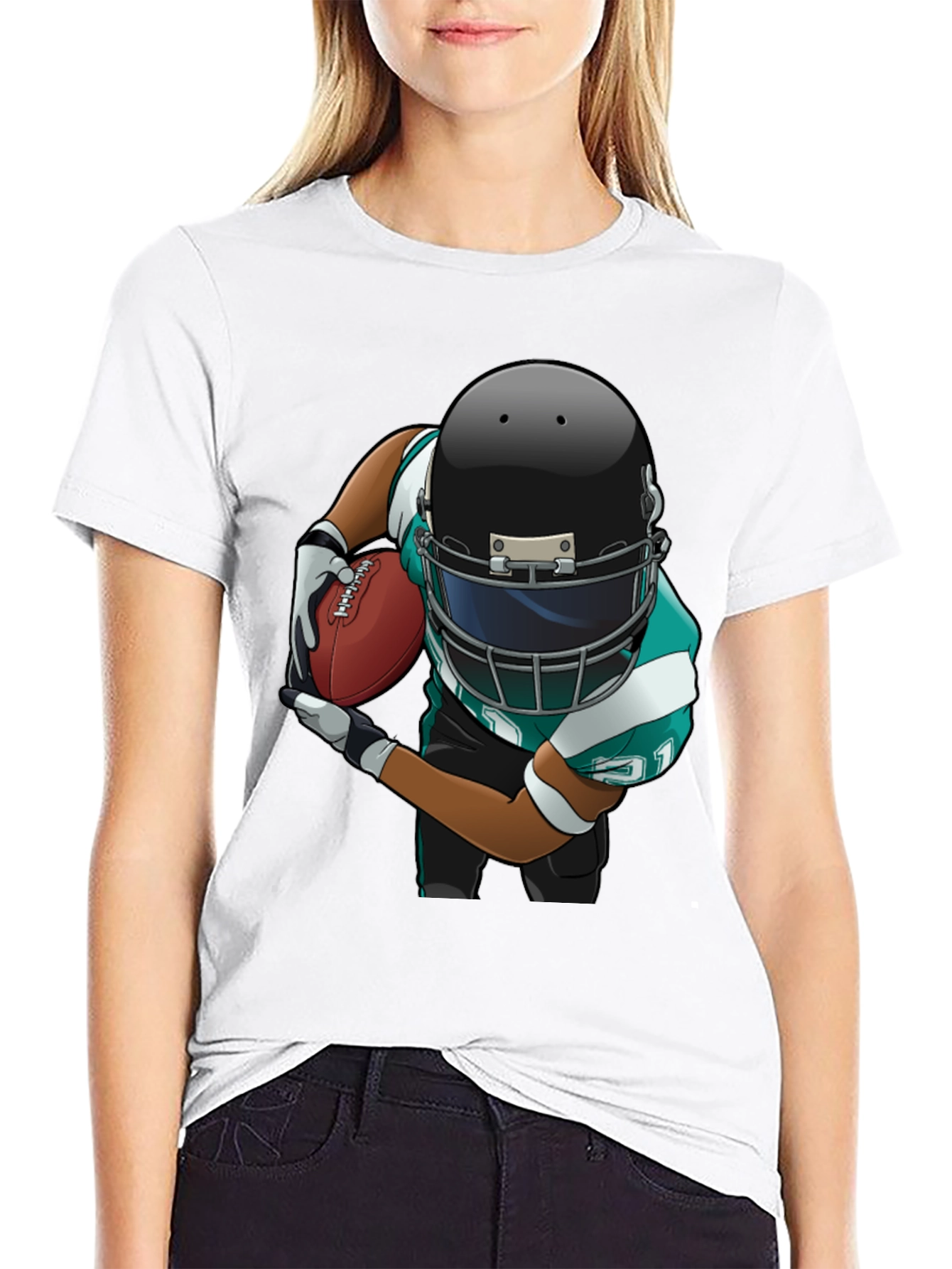 Football Player Graphic T-Shirt