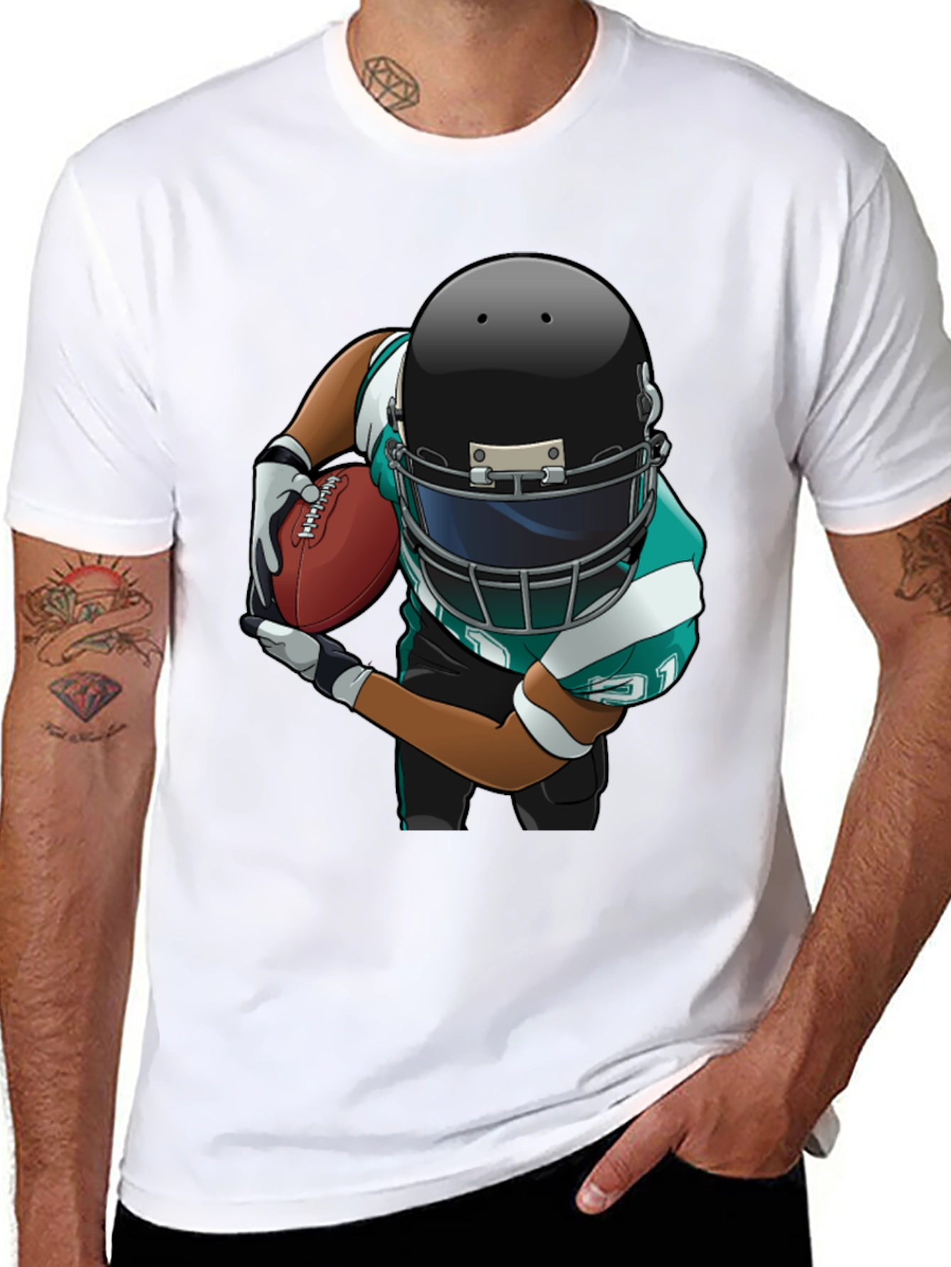 Football Player Graphic T-Shirt