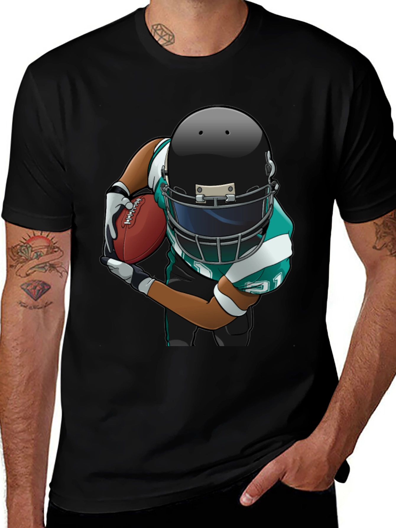 Football Player Graphic T-Shirt