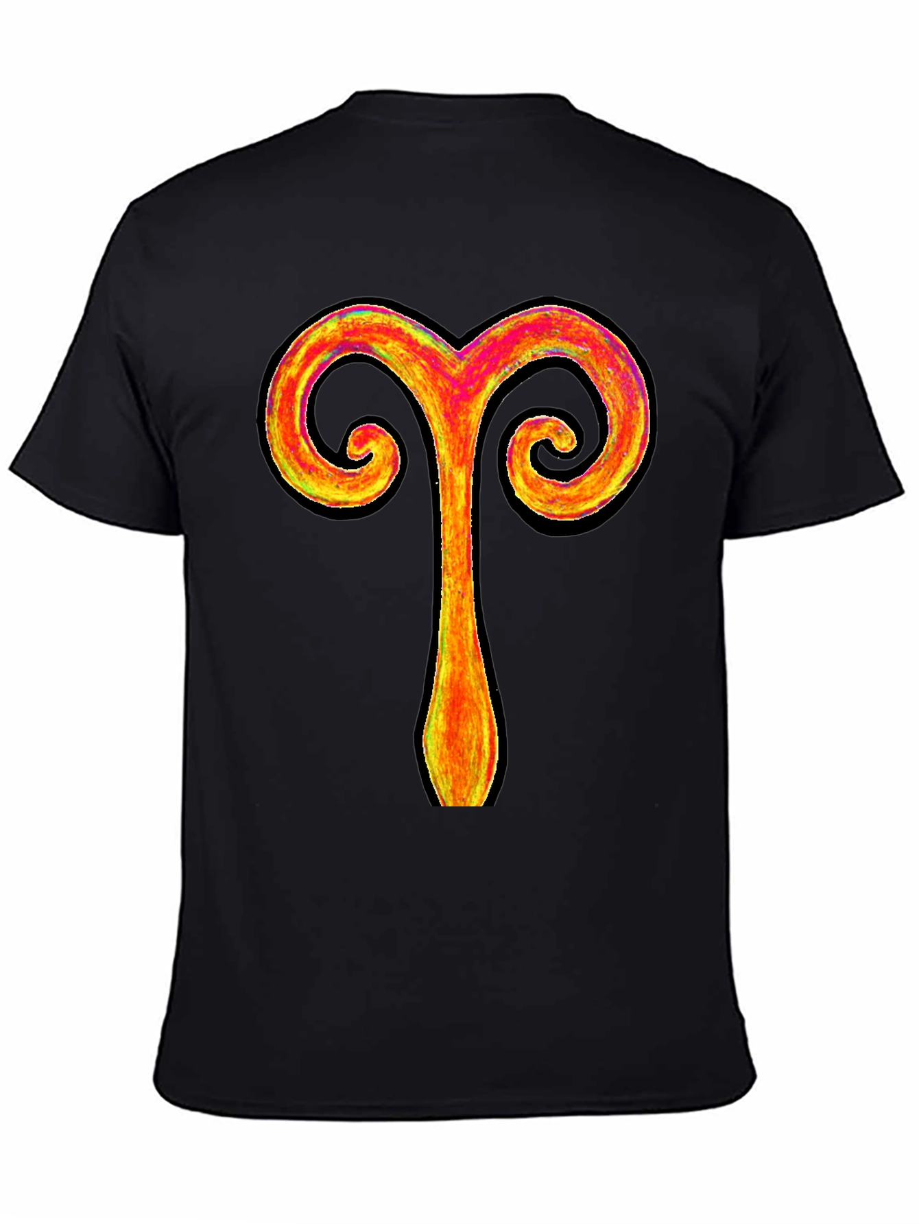 Aries Zodiac Symbol Black T-Shirt