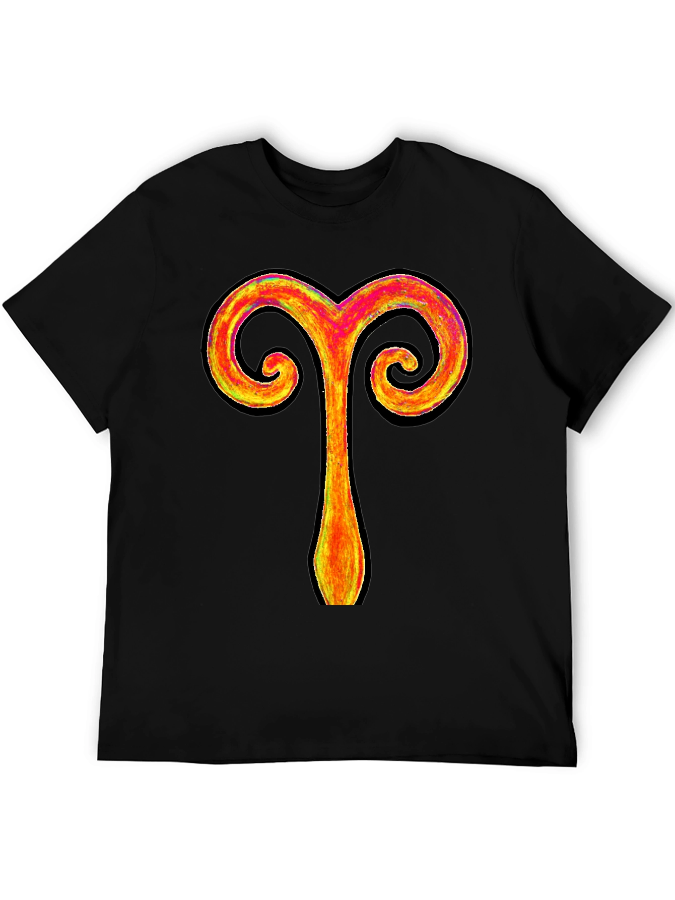 Aries Zodiac Symbol Black T-Shirt