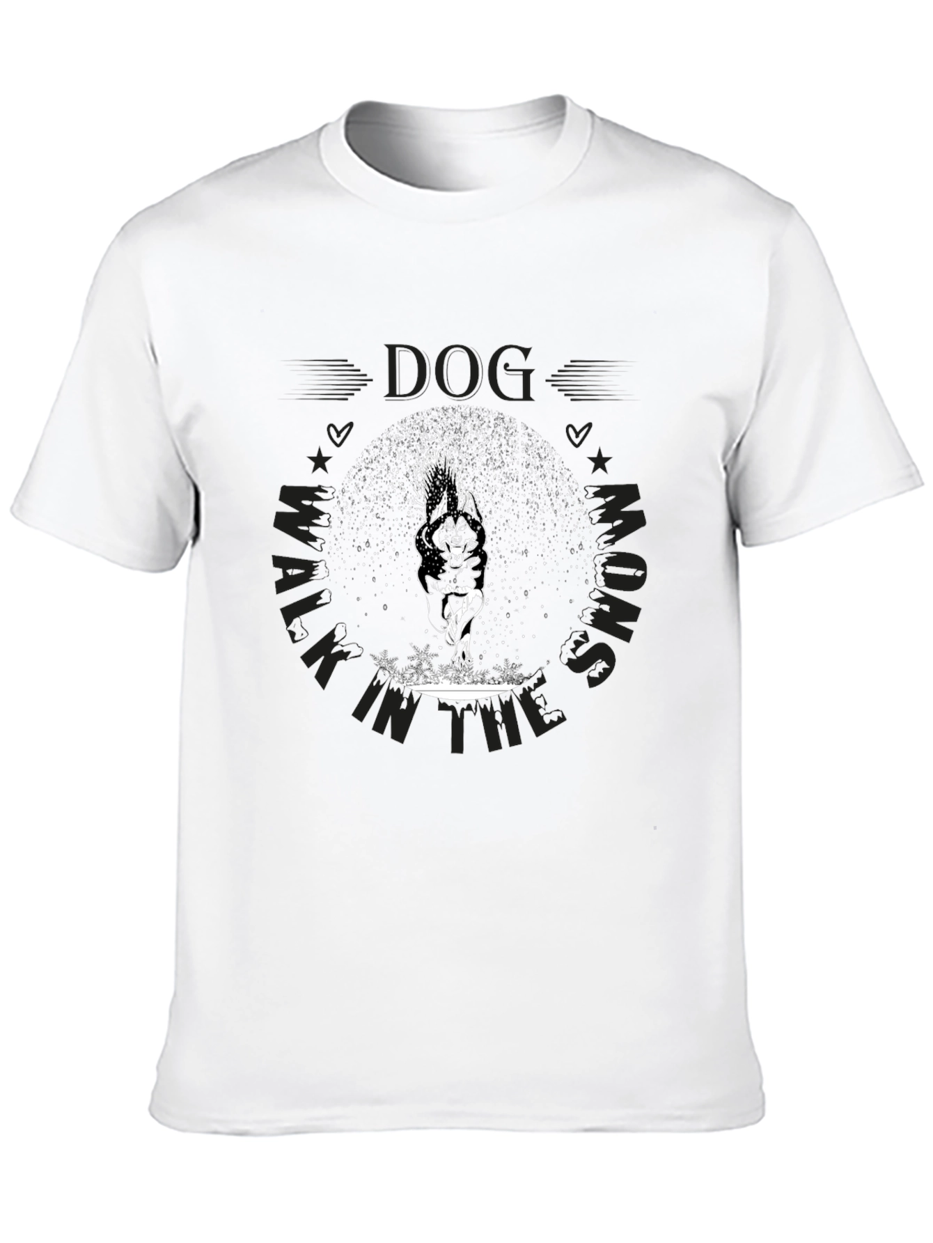 Dog Walk in Snow Graphic Tee