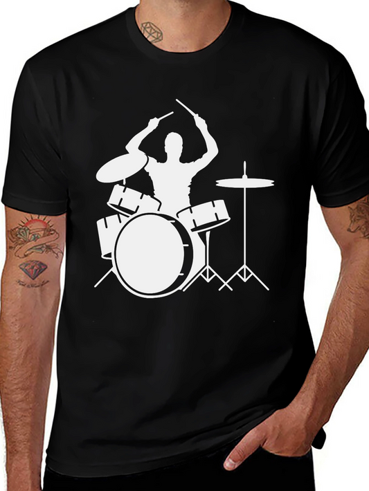 Drummer Silhouette T-Shirt - Musician Tee