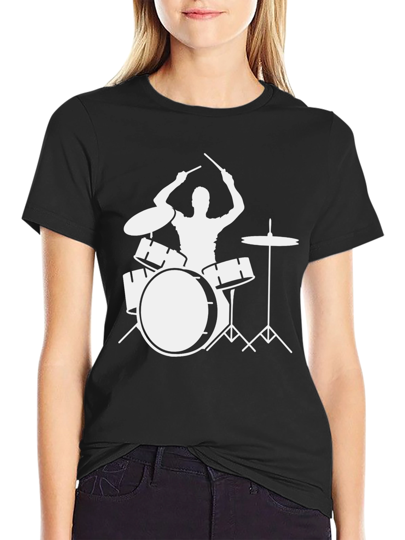 Drummer Silhouette T-Shirt - Musician Tee